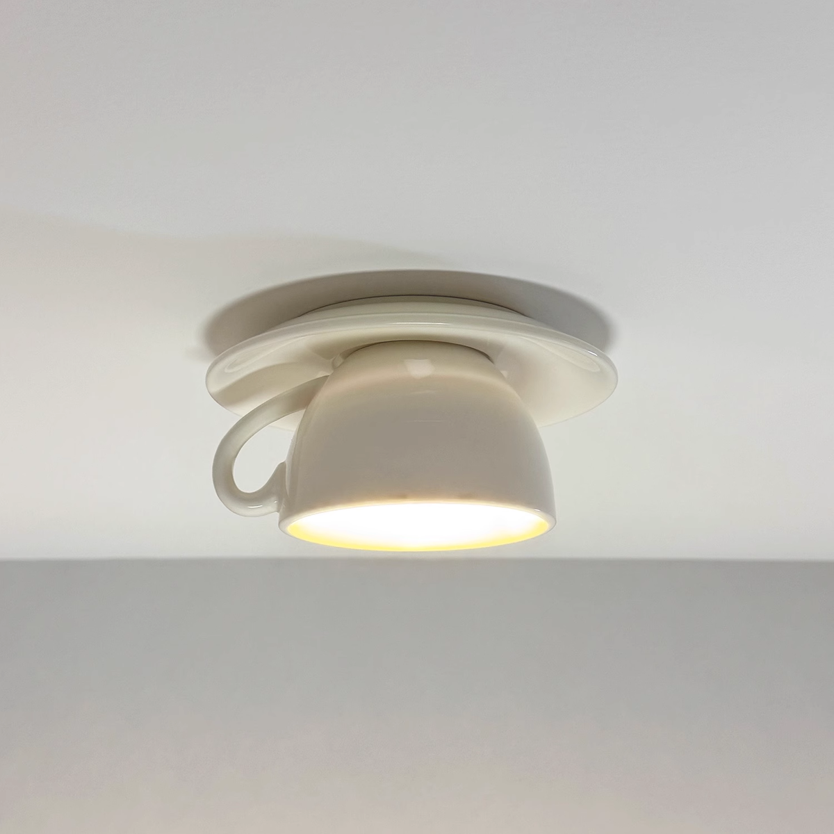 Modern Ceramic Semi-Flush Ceiling Light 1-Light