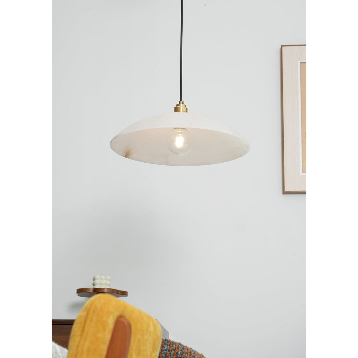 Modern Marble Copper Pendant Light 1-Light