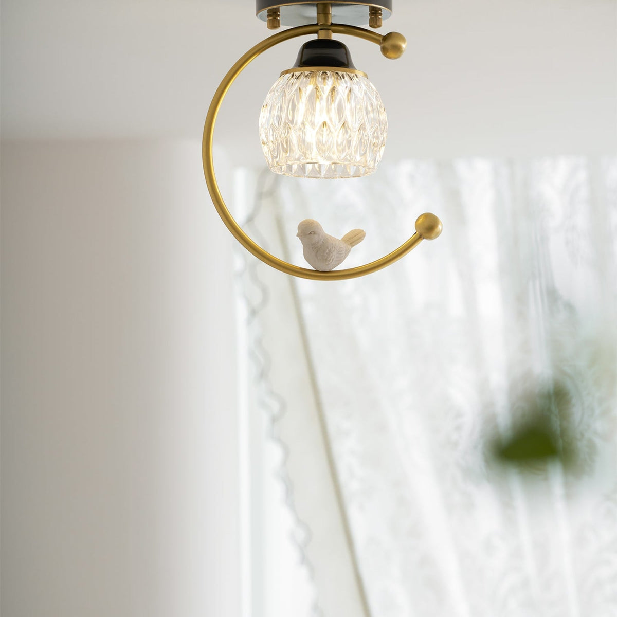 Modern Brass Solid Flush Ceiling Light 1-Light