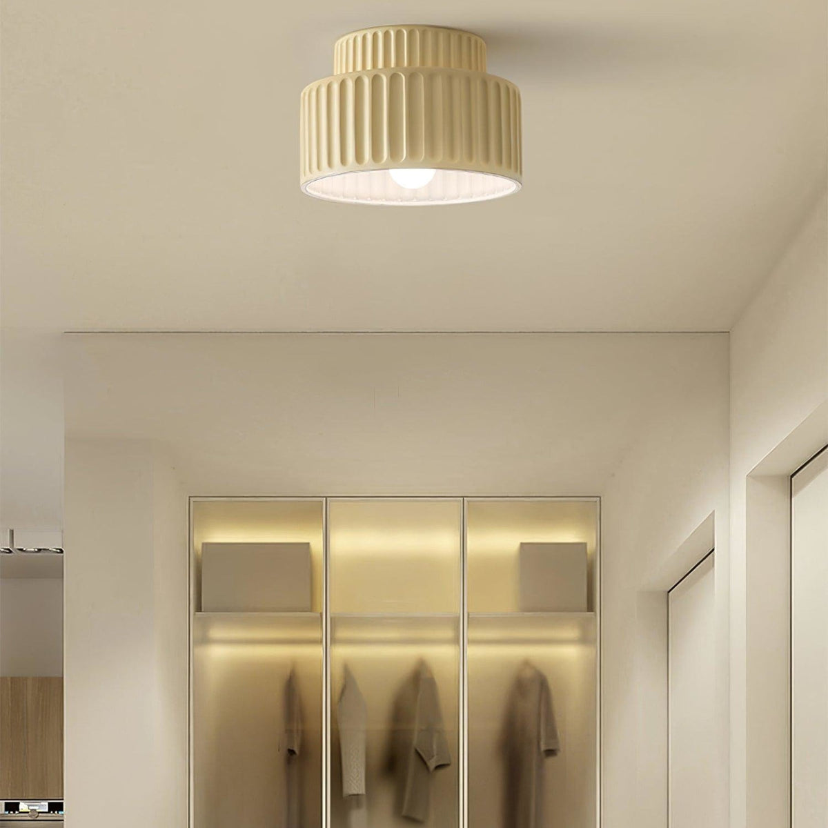 Modern Resin Semi-Flush Ceiling Light 1-Light