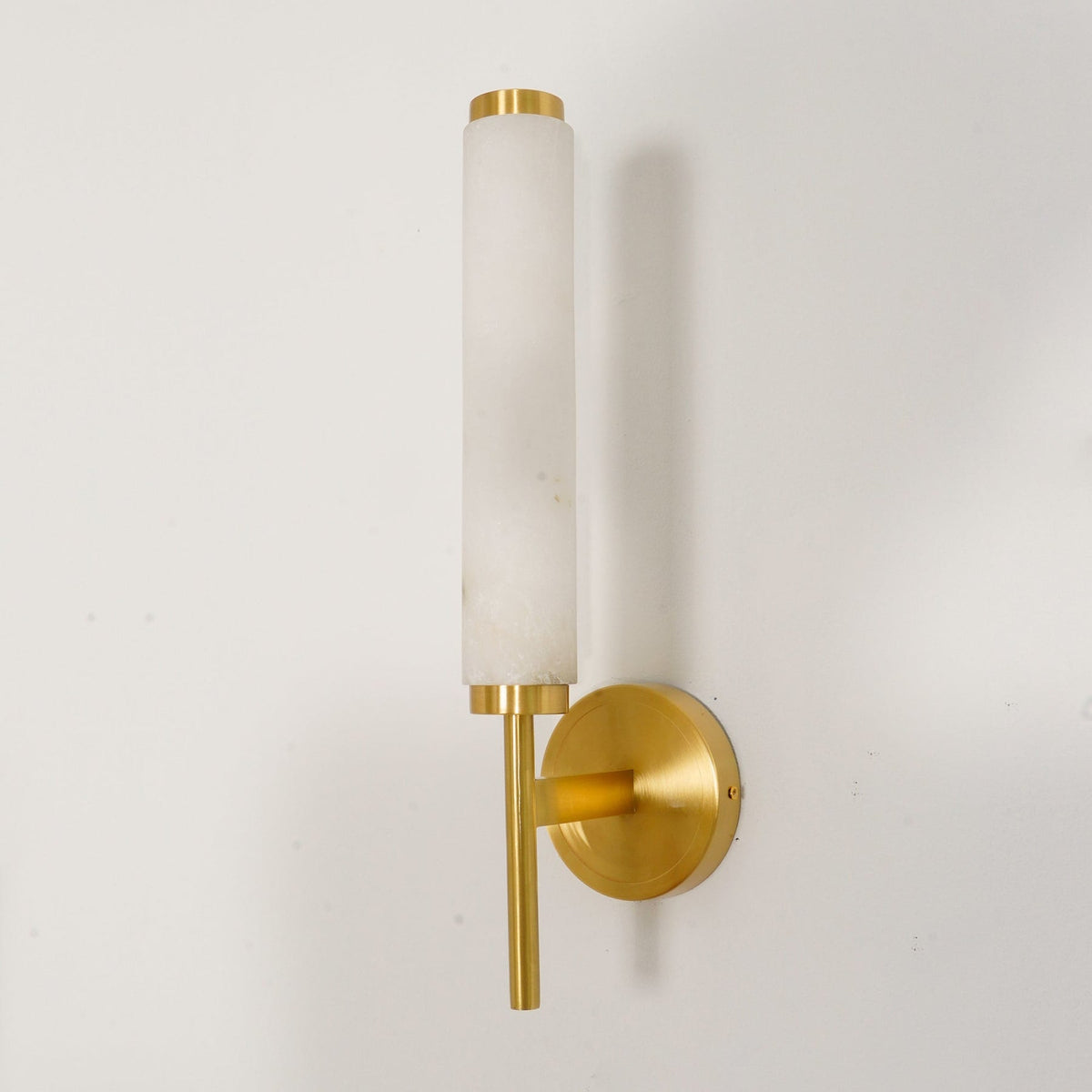Modern Metal Faux Alabaster Wall Light