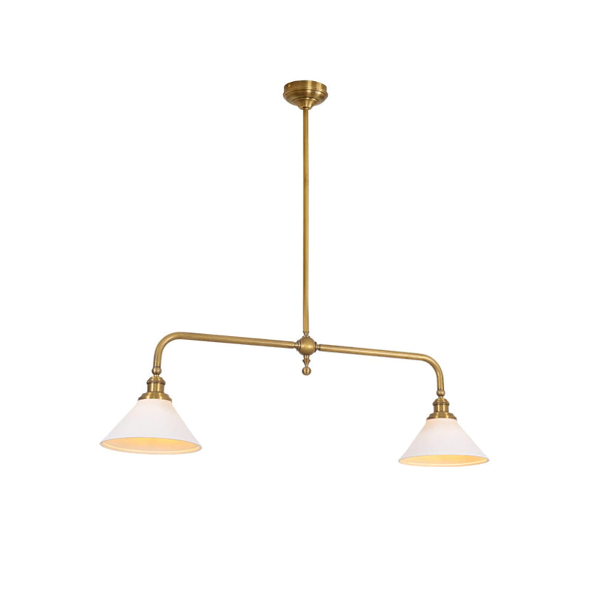Modern Brass Ceramic Shades Pendant Light 2-Light