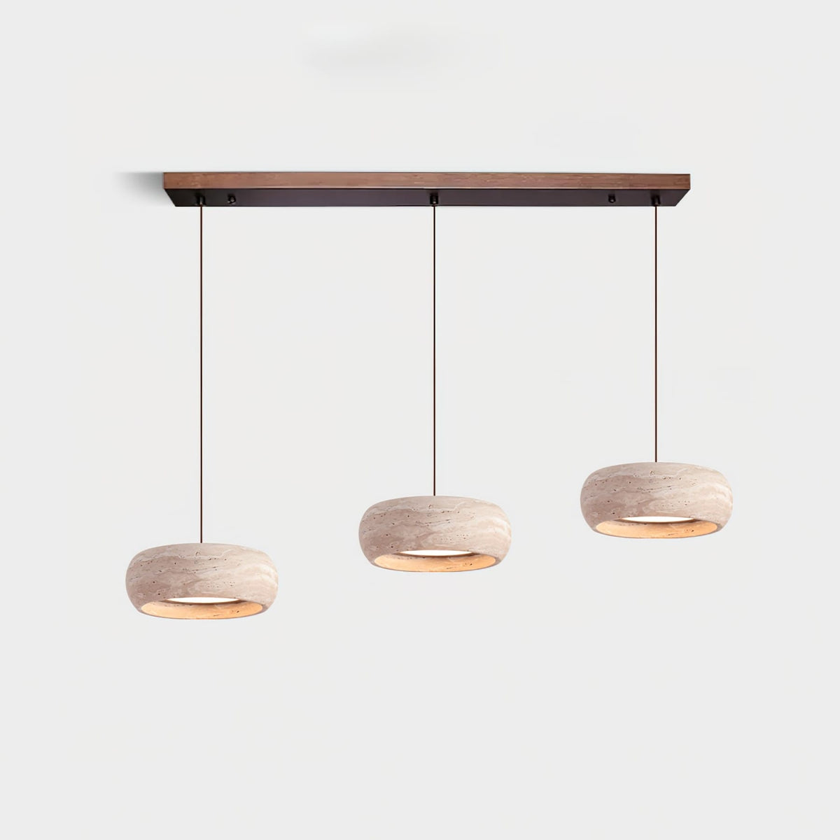 Modern Travertine Dimmable Remote Pendant Light