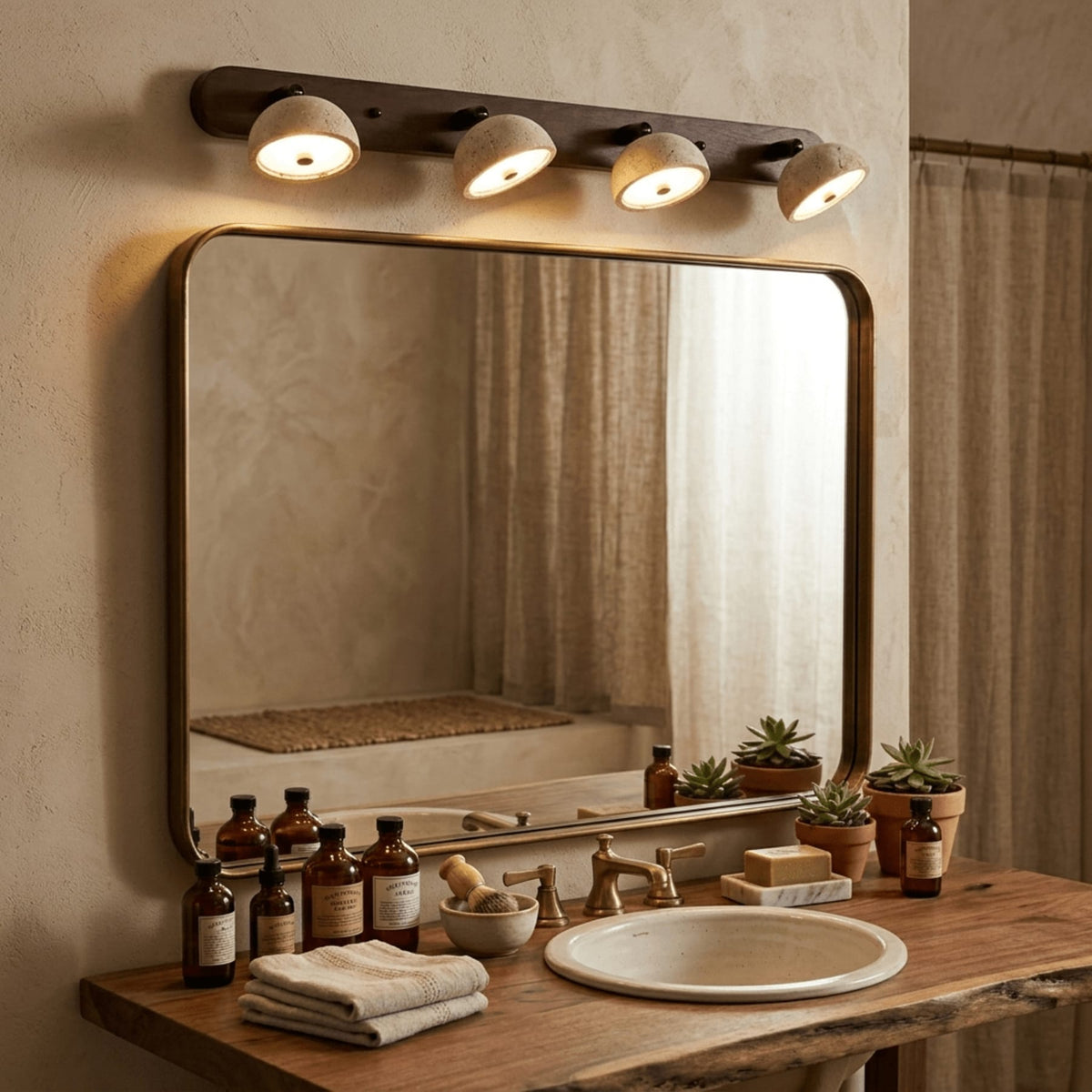 Modern Travertine Wall Light 1-Light