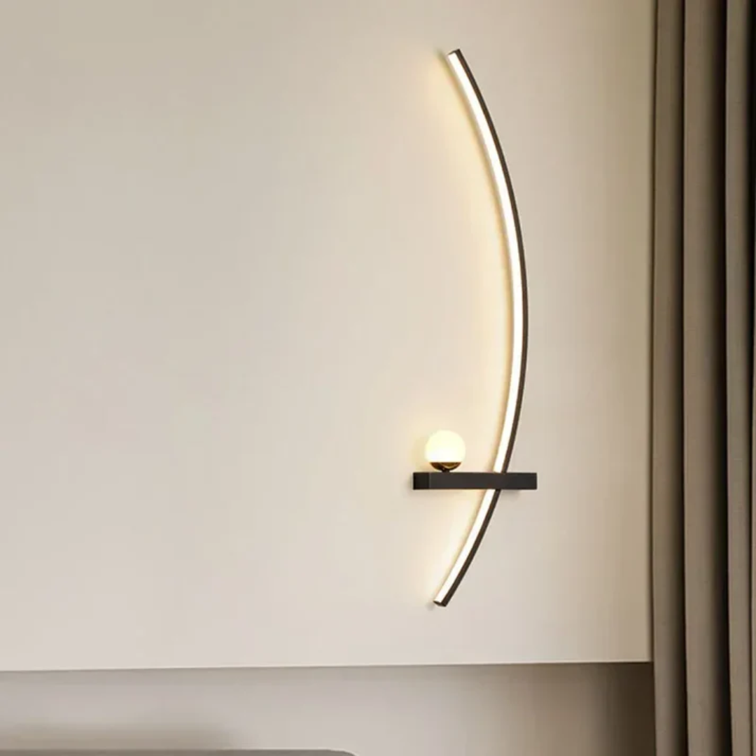 Contemporary Brass Arc LED Wall Sconce 2-Lights