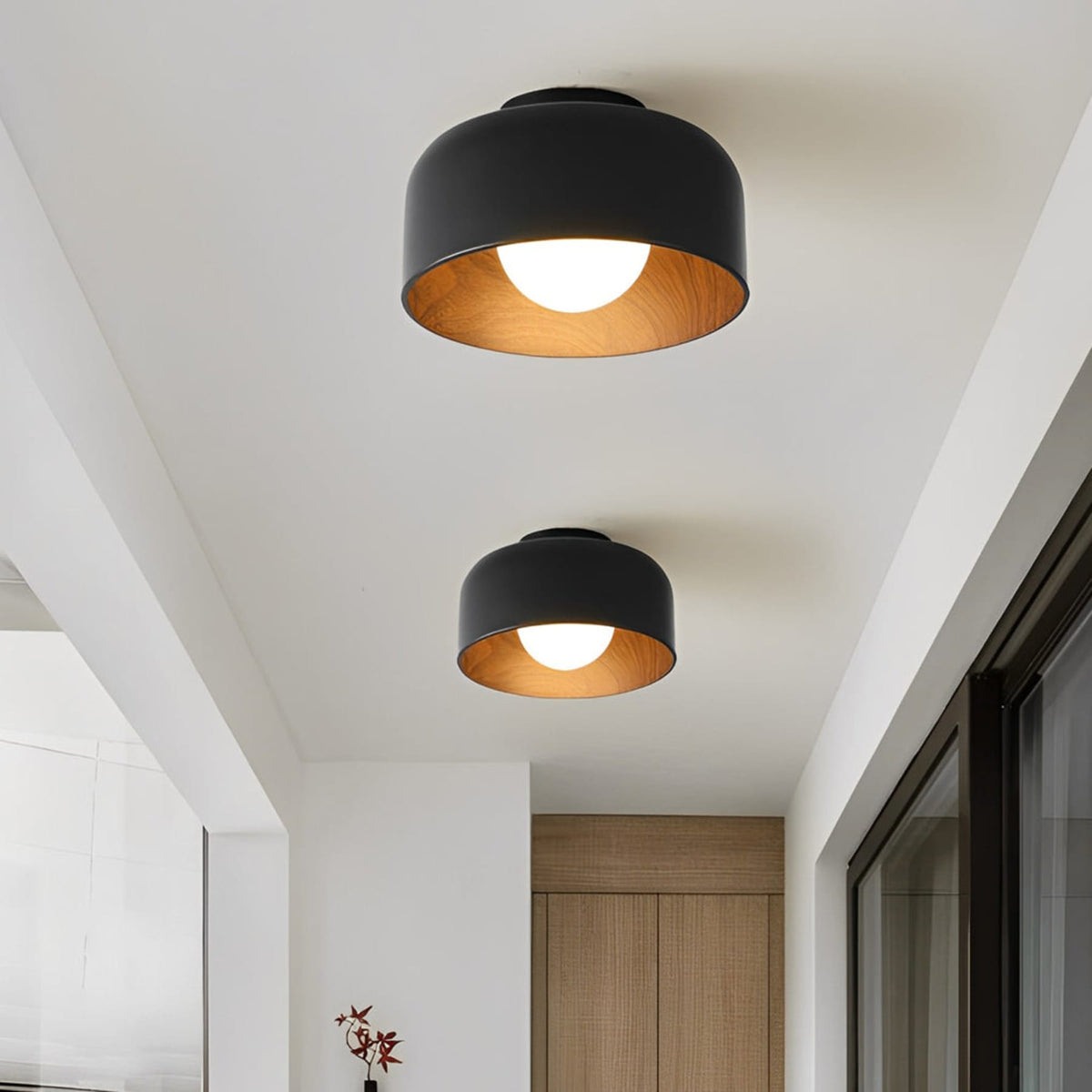 Modern Iron Semi-Flush Ceiling Light 1-Light