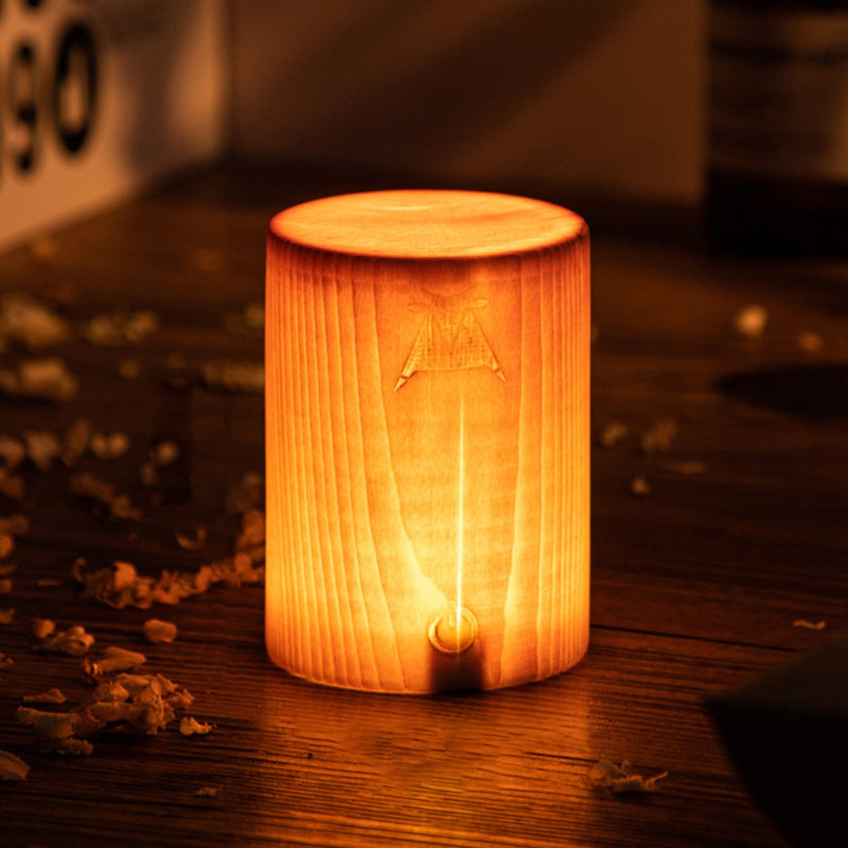 Modern Wood Rechargeable Battery Table Lamp 1-Light