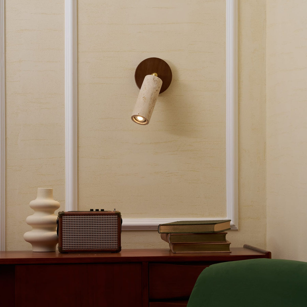 Modern Travertine Ø6.5 Wall Light 1-Light