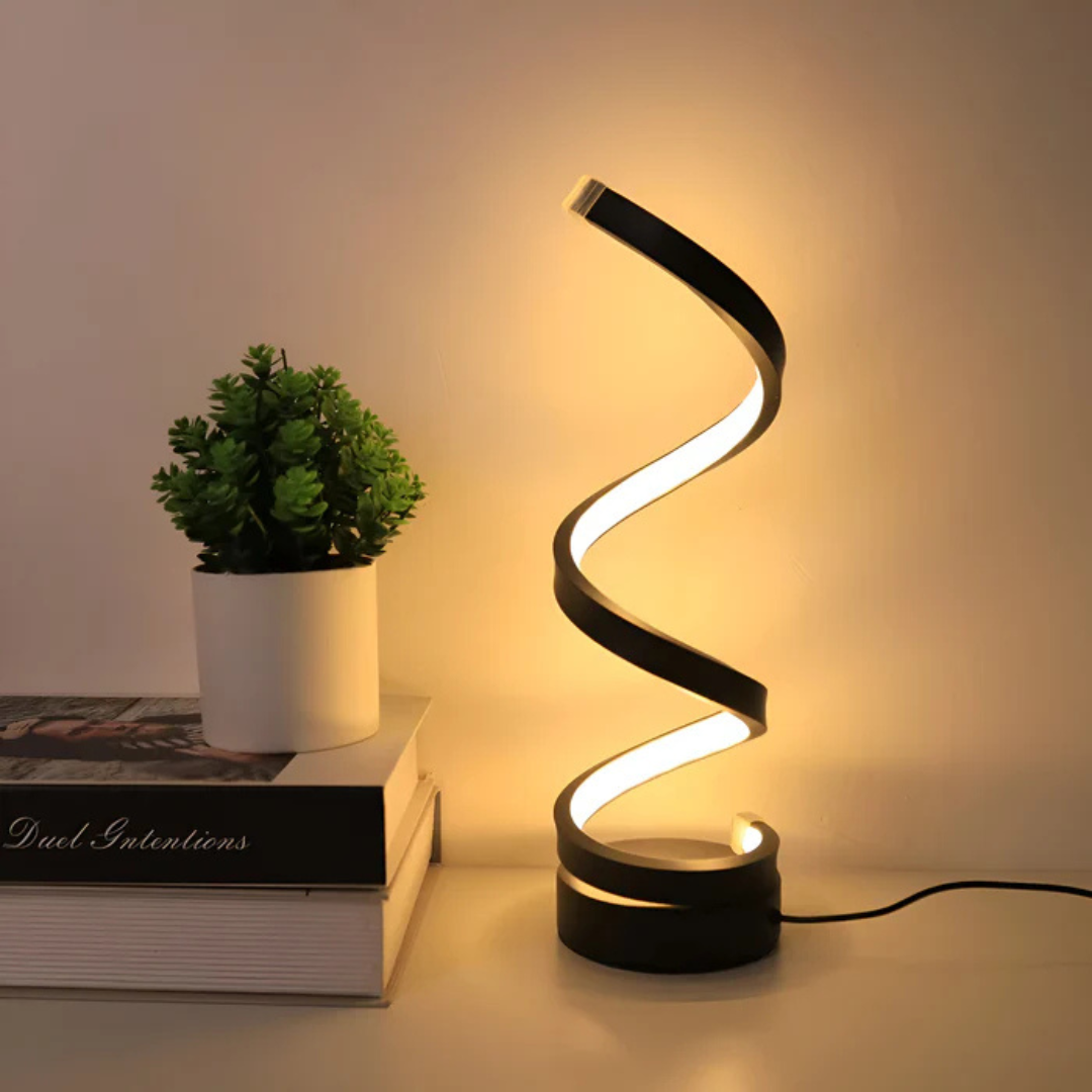 Contemporary Spiral LED Table Lamp 1-Light