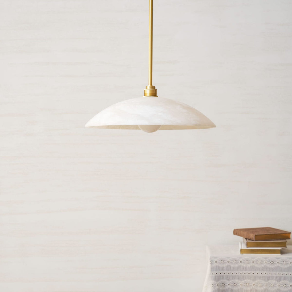 Modern Marble Copper Pendant Light 1-Light