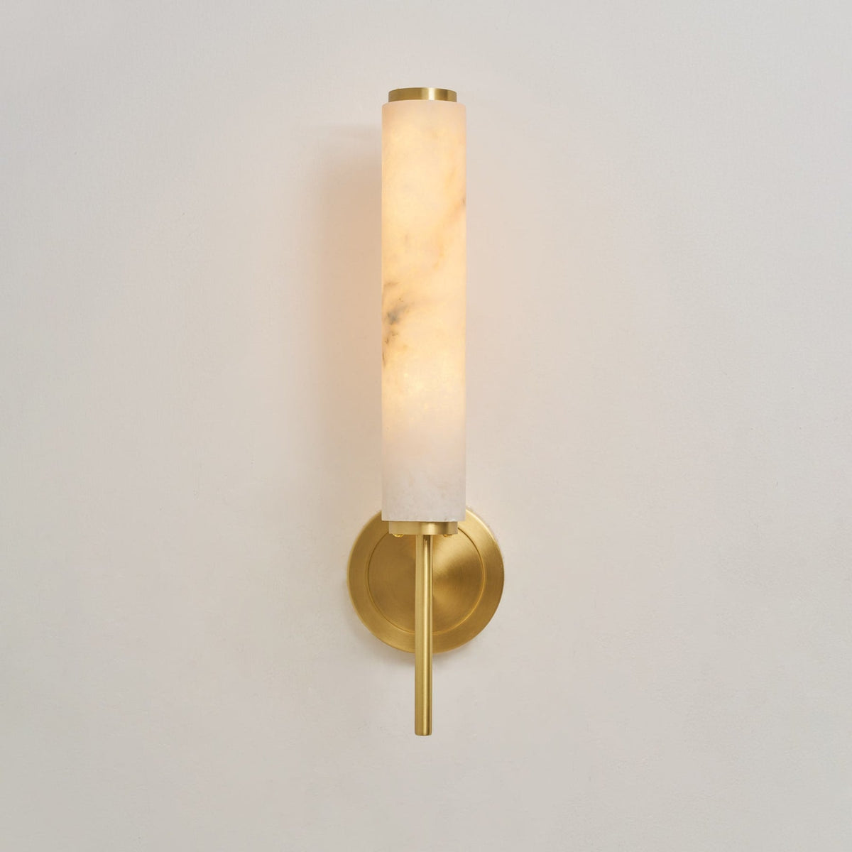 Modern Metal Faux Alabaster Wall Light