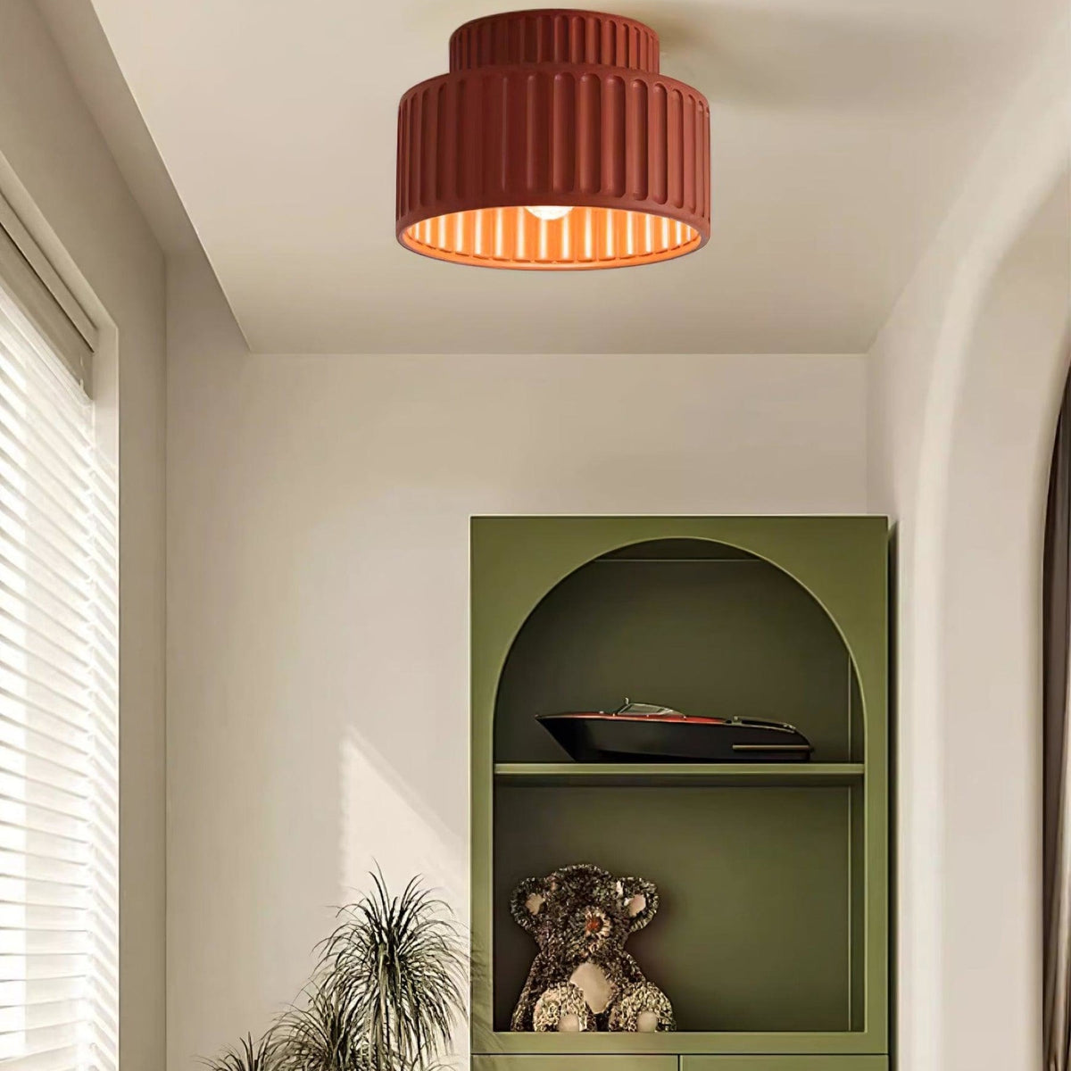 Modern Resin Semi-Flush Ceiling Light 1-Light