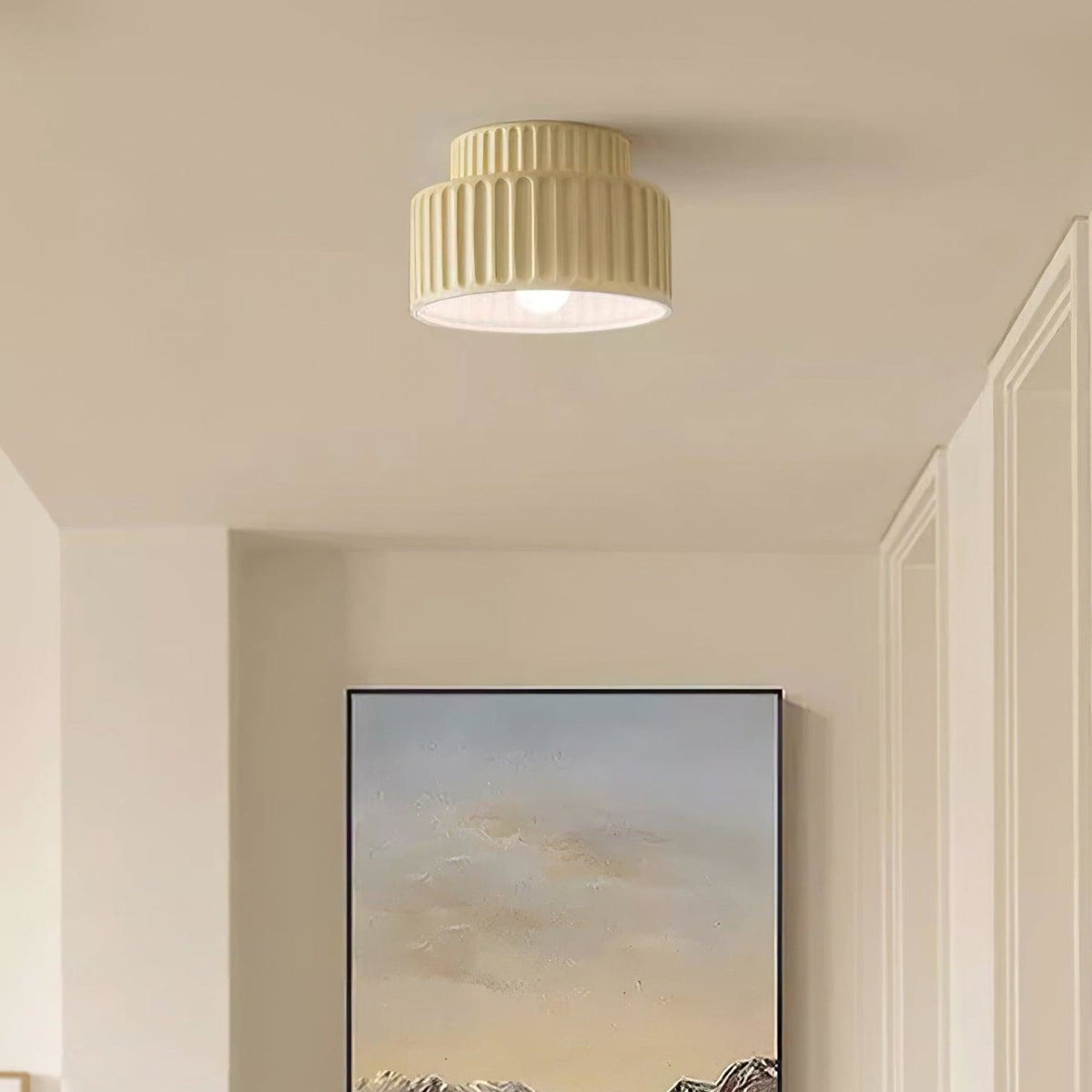 Modern Resin Semi-Flush Ceiling Light 1-Light