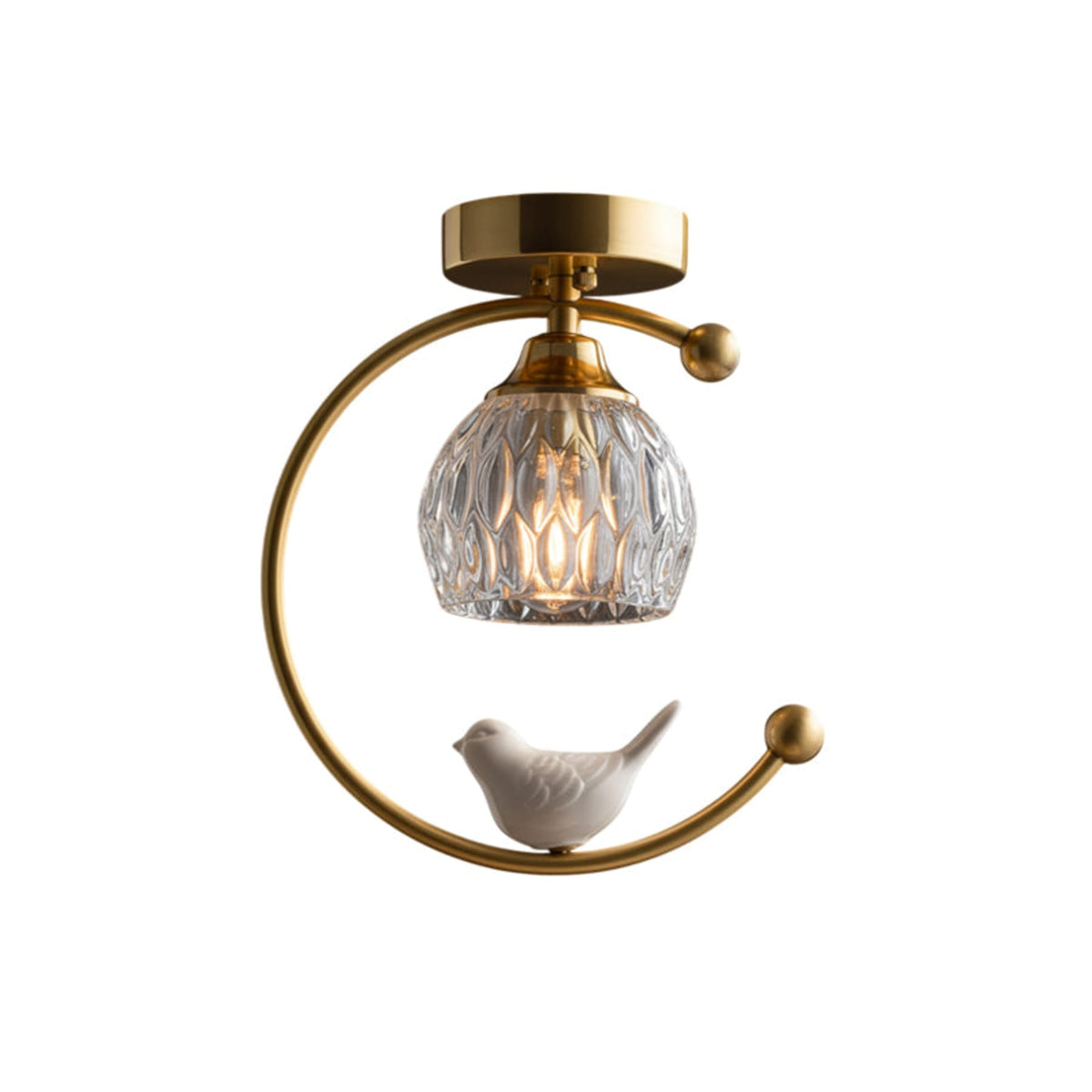 Modern Brass Solid Flush Ceiling Light 1-Light