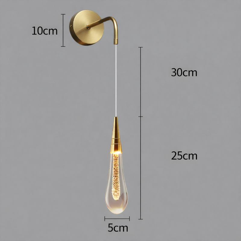 Contemporary Glass Raindrop LED Wall Sconce 1-Light