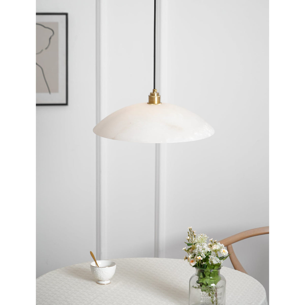 Modern Marble Copper Pendant Light 1-Light