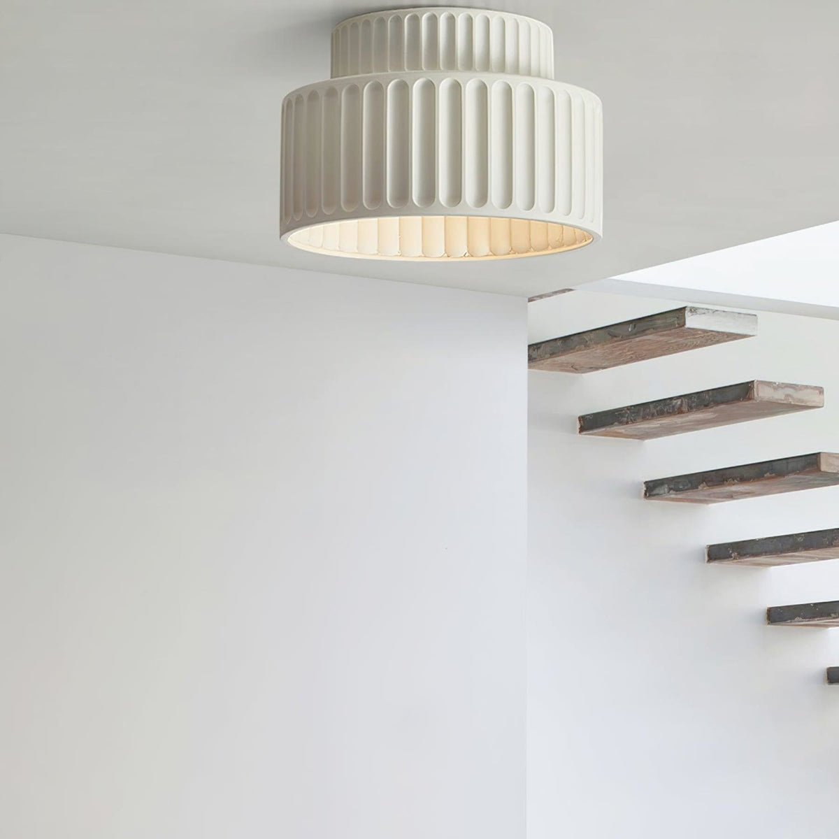 Modern Resin Semi-Flush Ceiling Light 1-Light