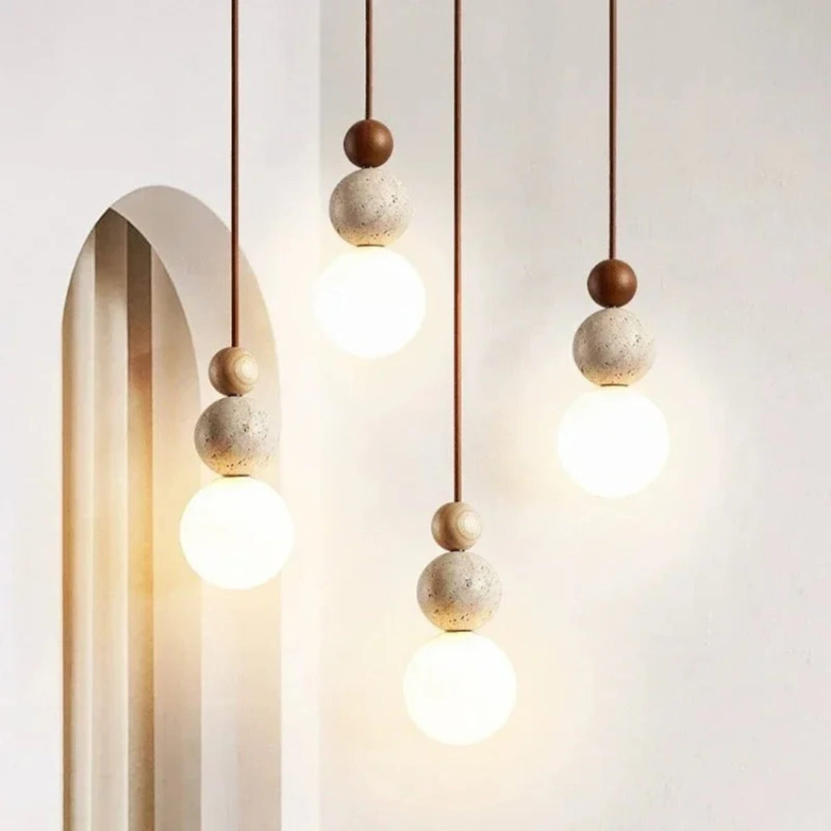 Minimalist Travertine Pendant Light 1-Light