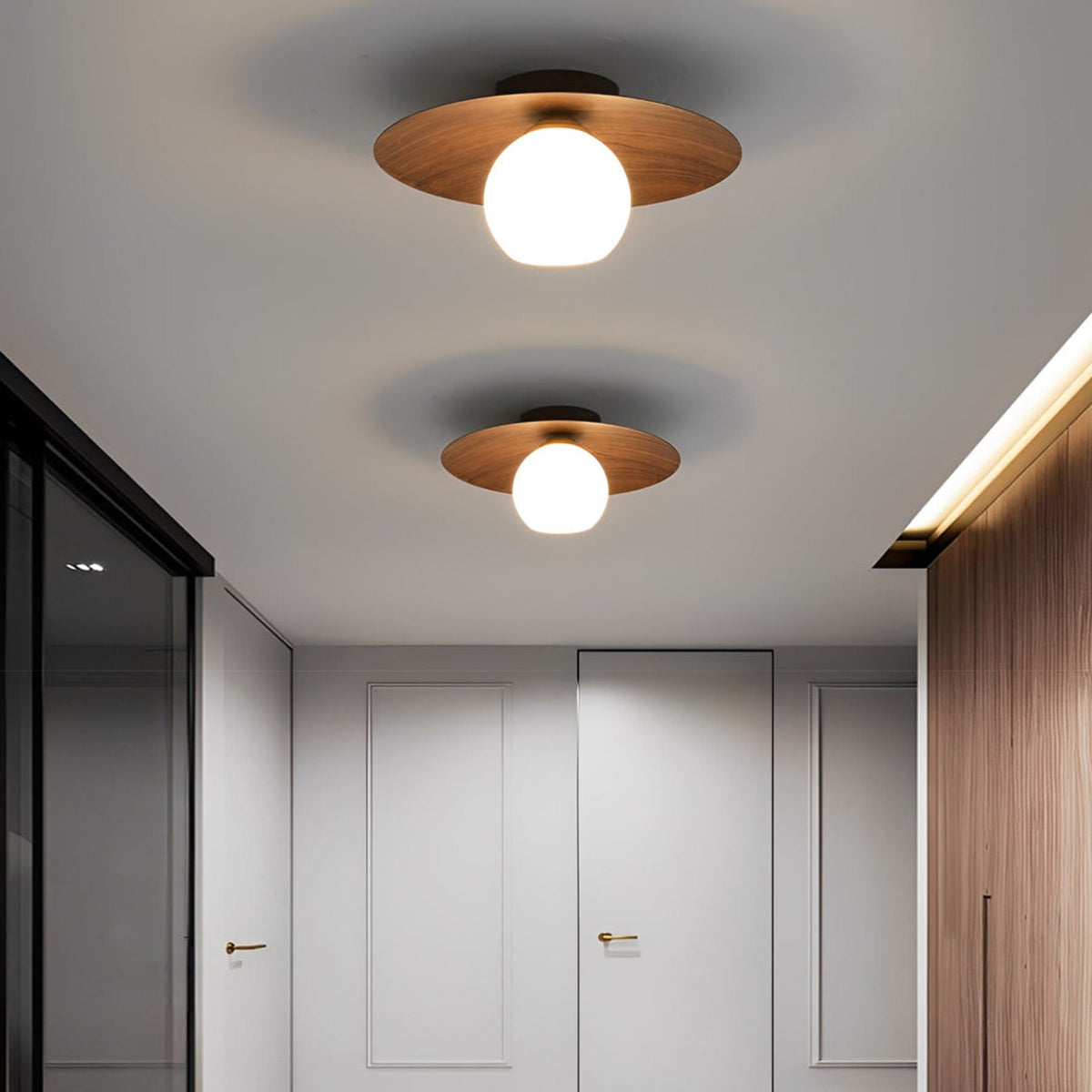 Modern Iron Semi-Flush Ceiling Light 1-Light