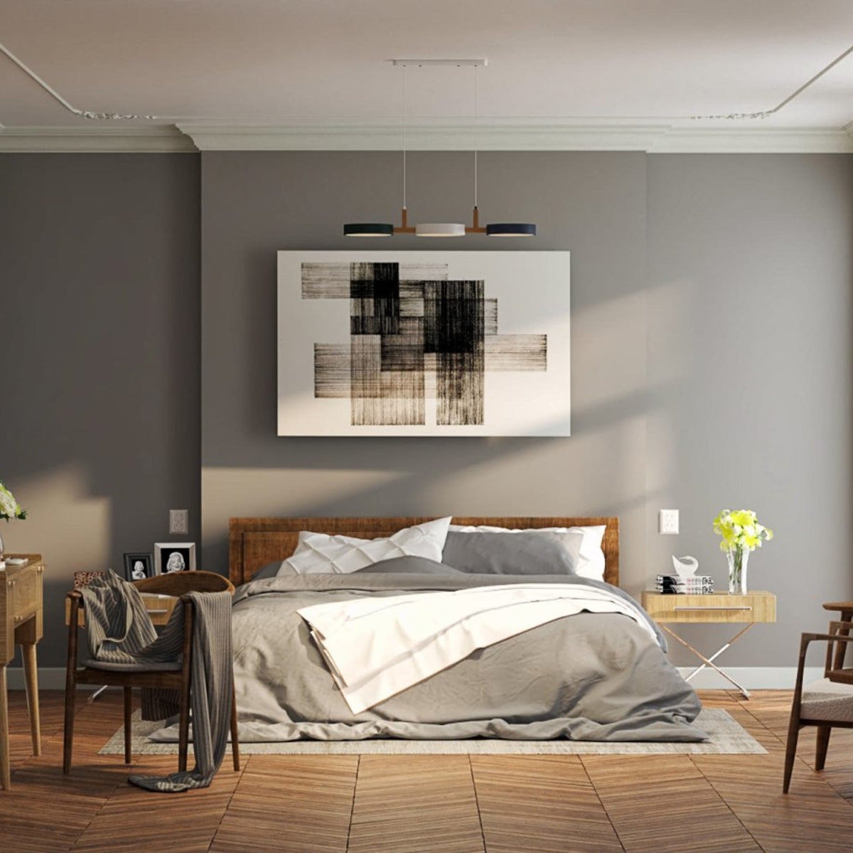 Modern Iron Linear Pendant Light 1-Light