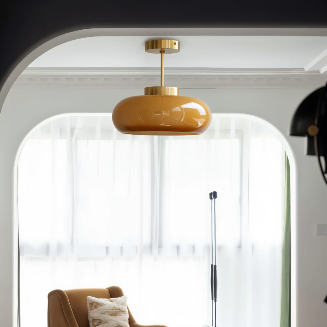 Retro Glass Ceiling Light 1-Light