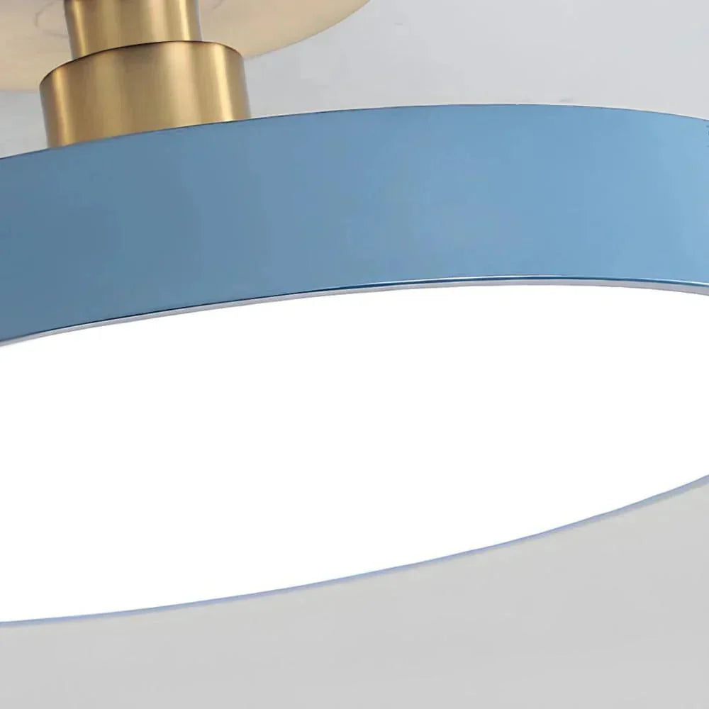 Contemporary Brass Round LED Ceiling Light 1-Light