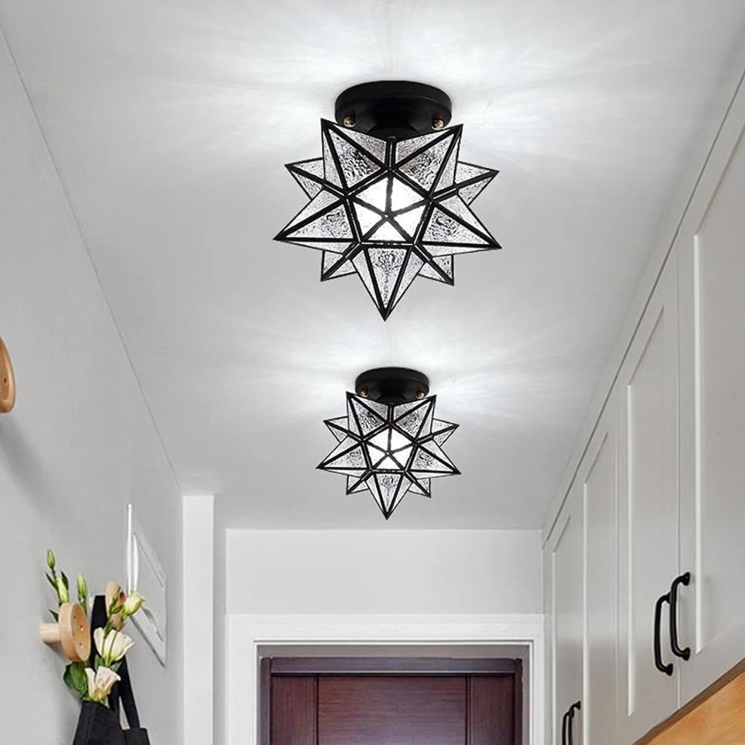 Contemporary Star-Shaped LED Ceiling Light – 1 Light