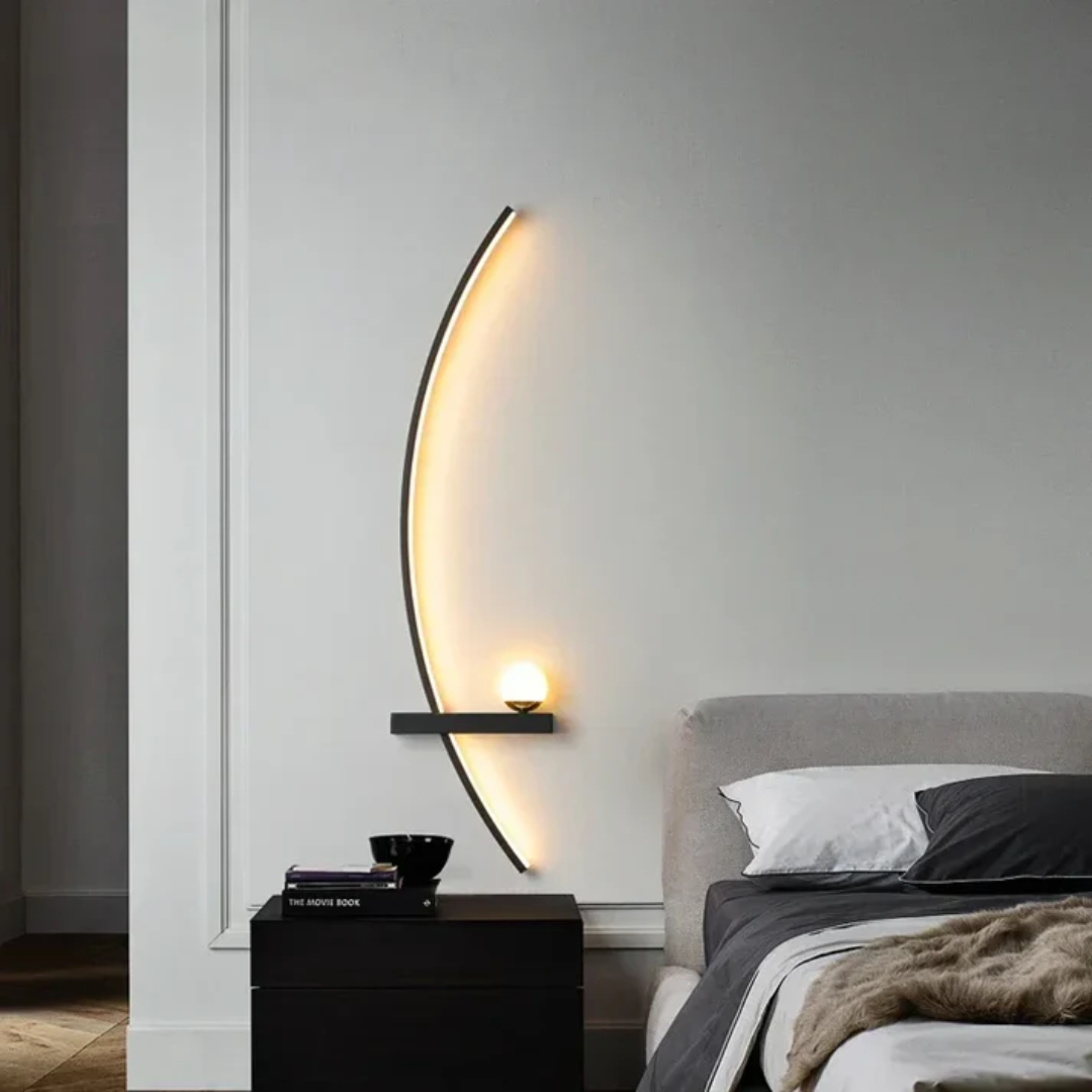 Contemporary Brass Arc LED Wall Sconce 2-Lights