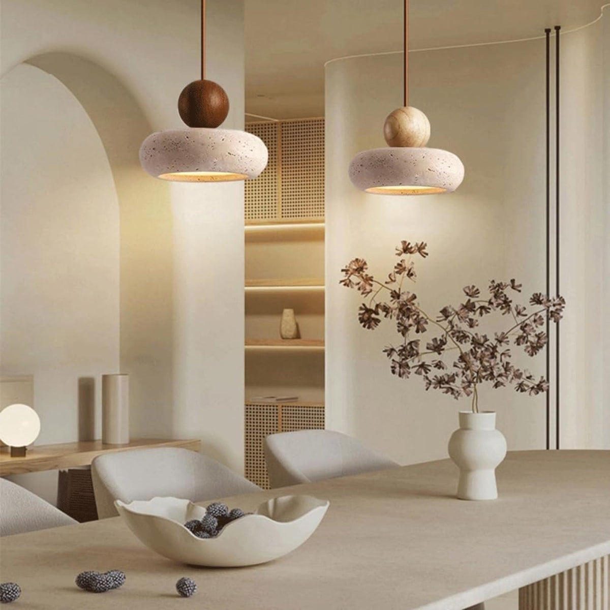 Modern Stone Pendant Light 1-Light