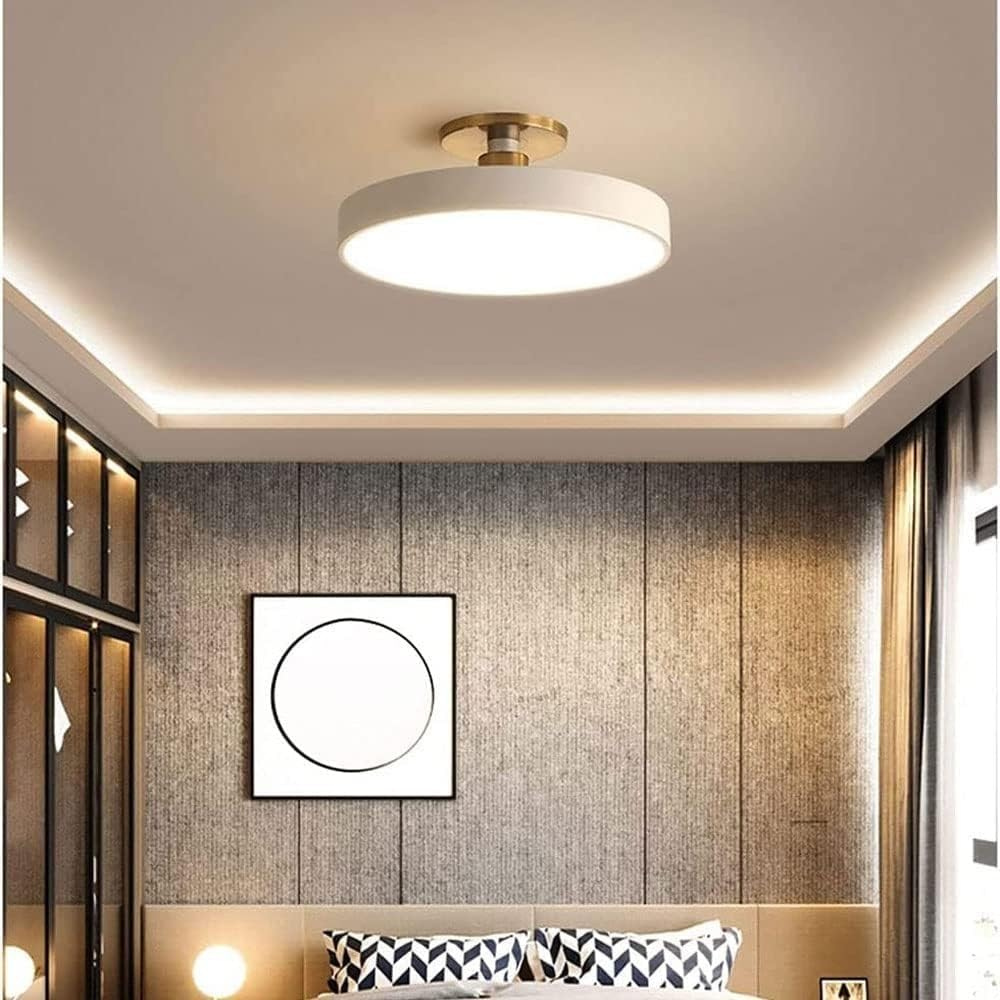 Contemporary Brass Round LED Ceiling Light 1-Light