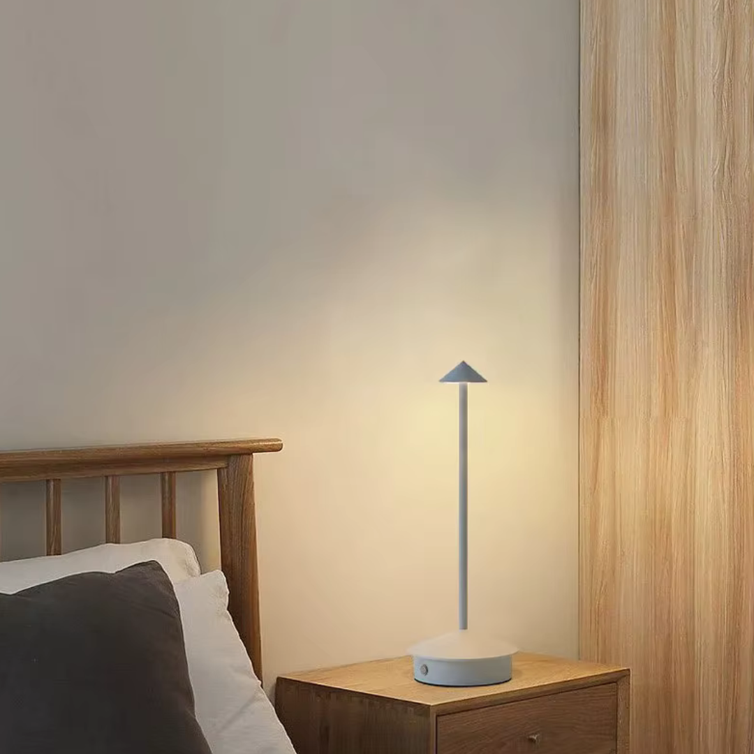 Contemporary Aluminium Cone LED Rechargeable Table Lamp 1-Light
