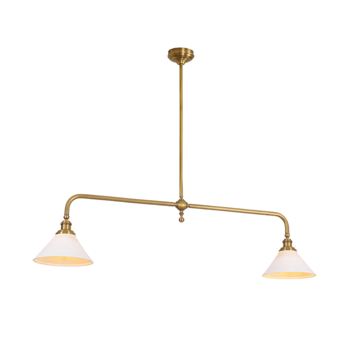 Modern Brass Ceramic Shades Pendant Light 2-Light