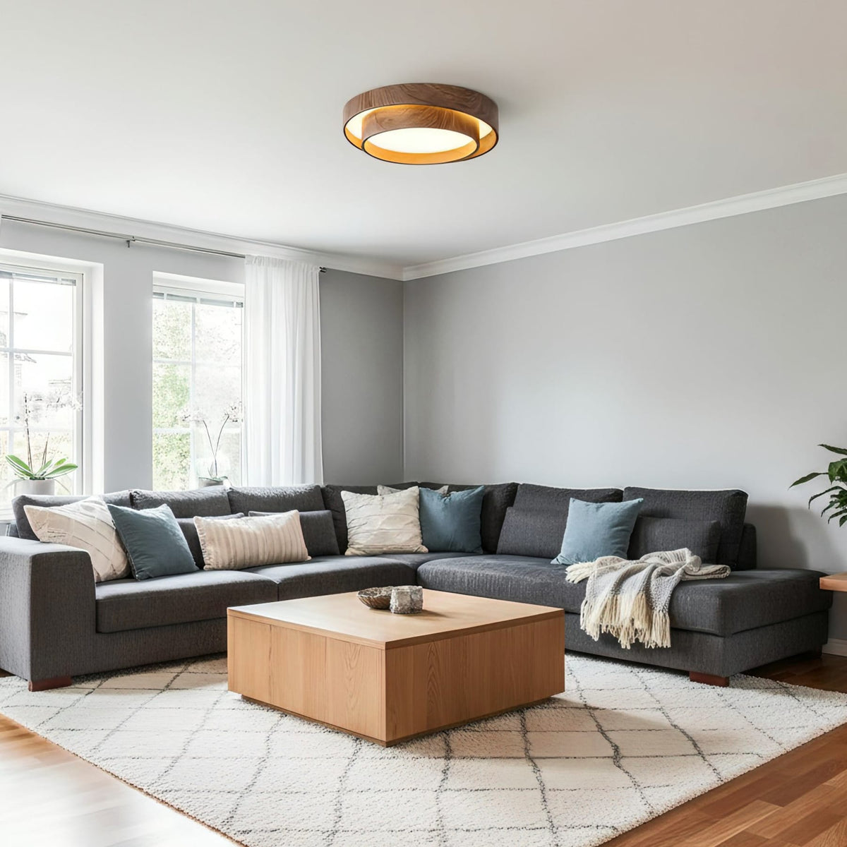 Scandinavian Iron Flush Ceiling Light 1-Light