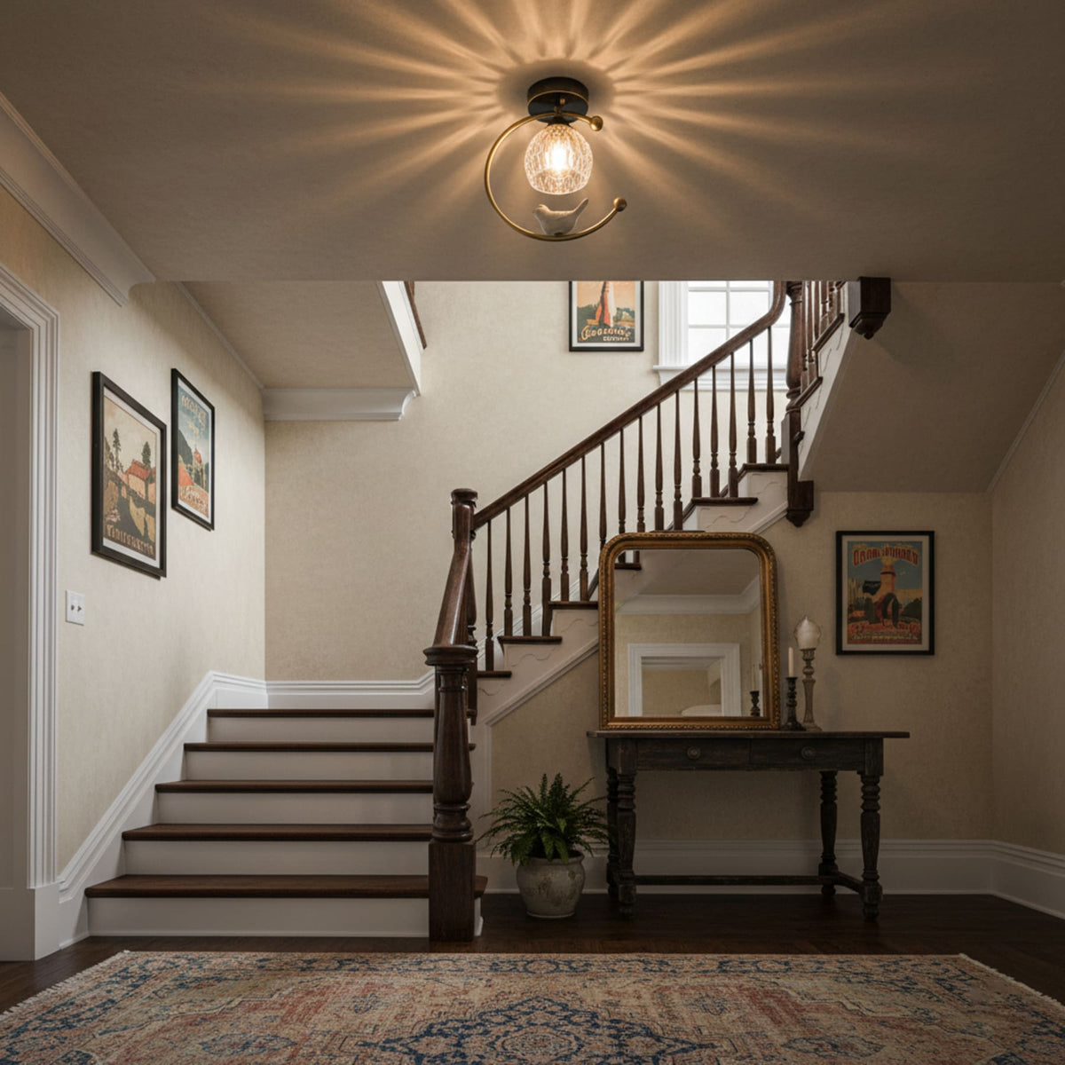 Modern Brass Solid Flush Ceiling Light 1-Light