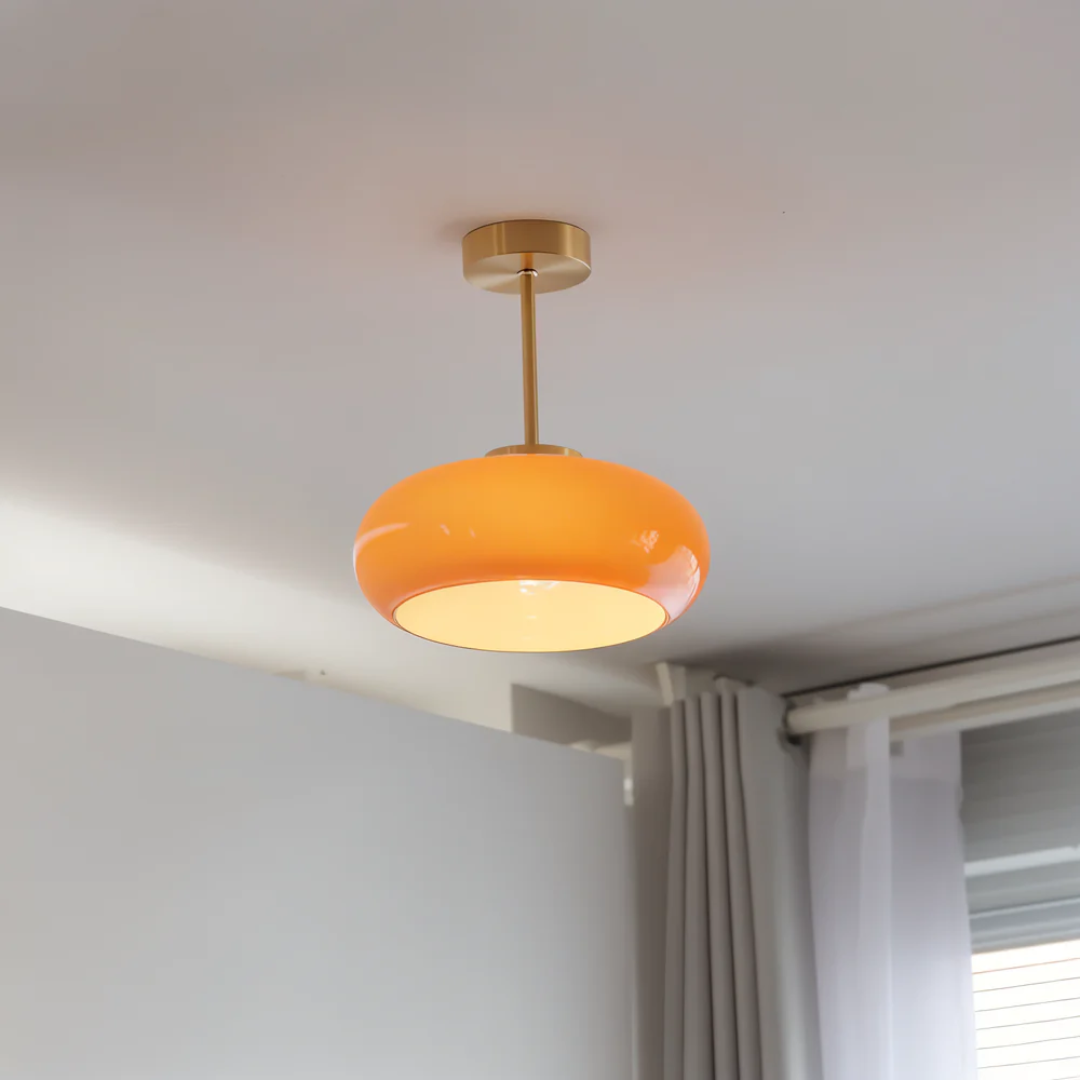 Retro Glass Ceiling Light 1-Light