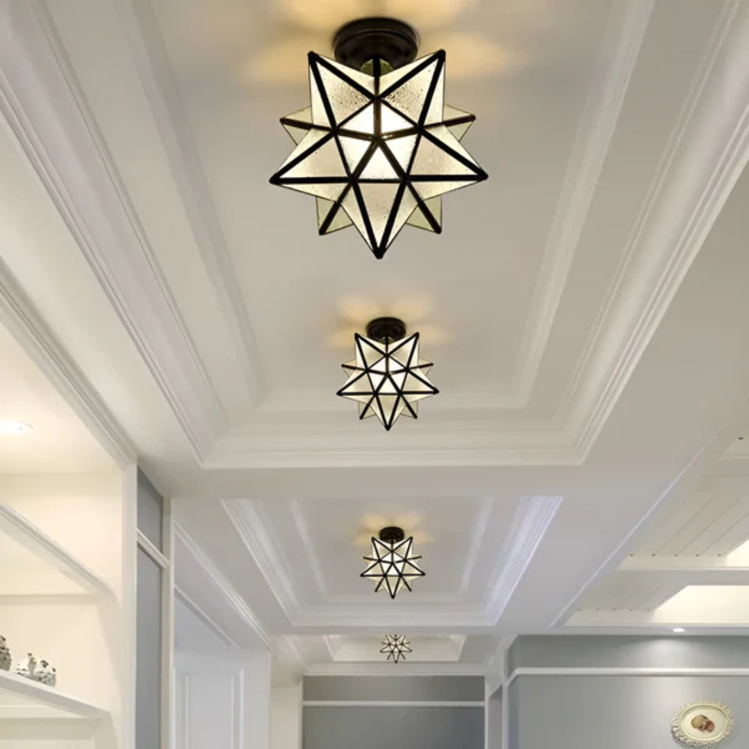 Contemporary Star-Shaped LED Ceiling Light – 1 Light