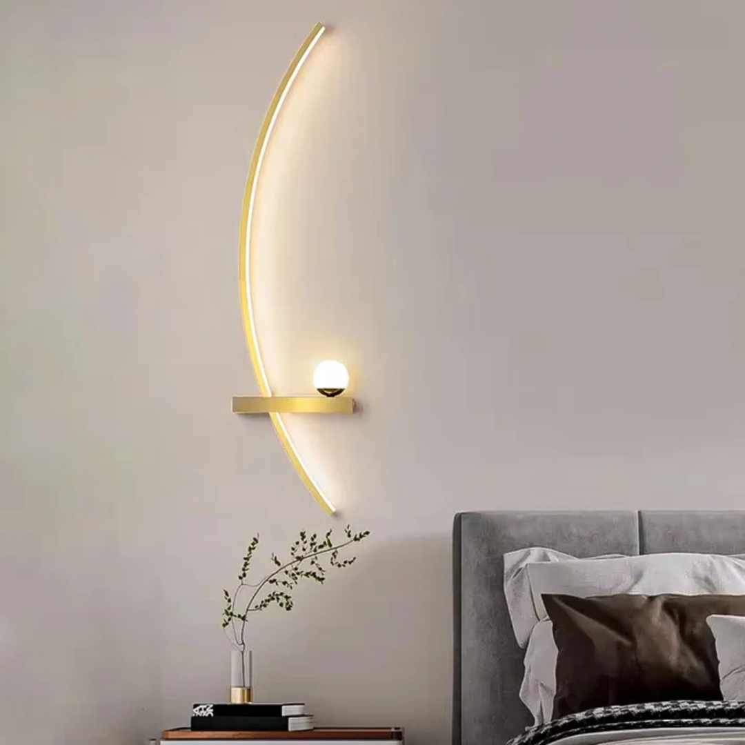 Contemporary Brass Arc LED Wall Sconce 2-Lights