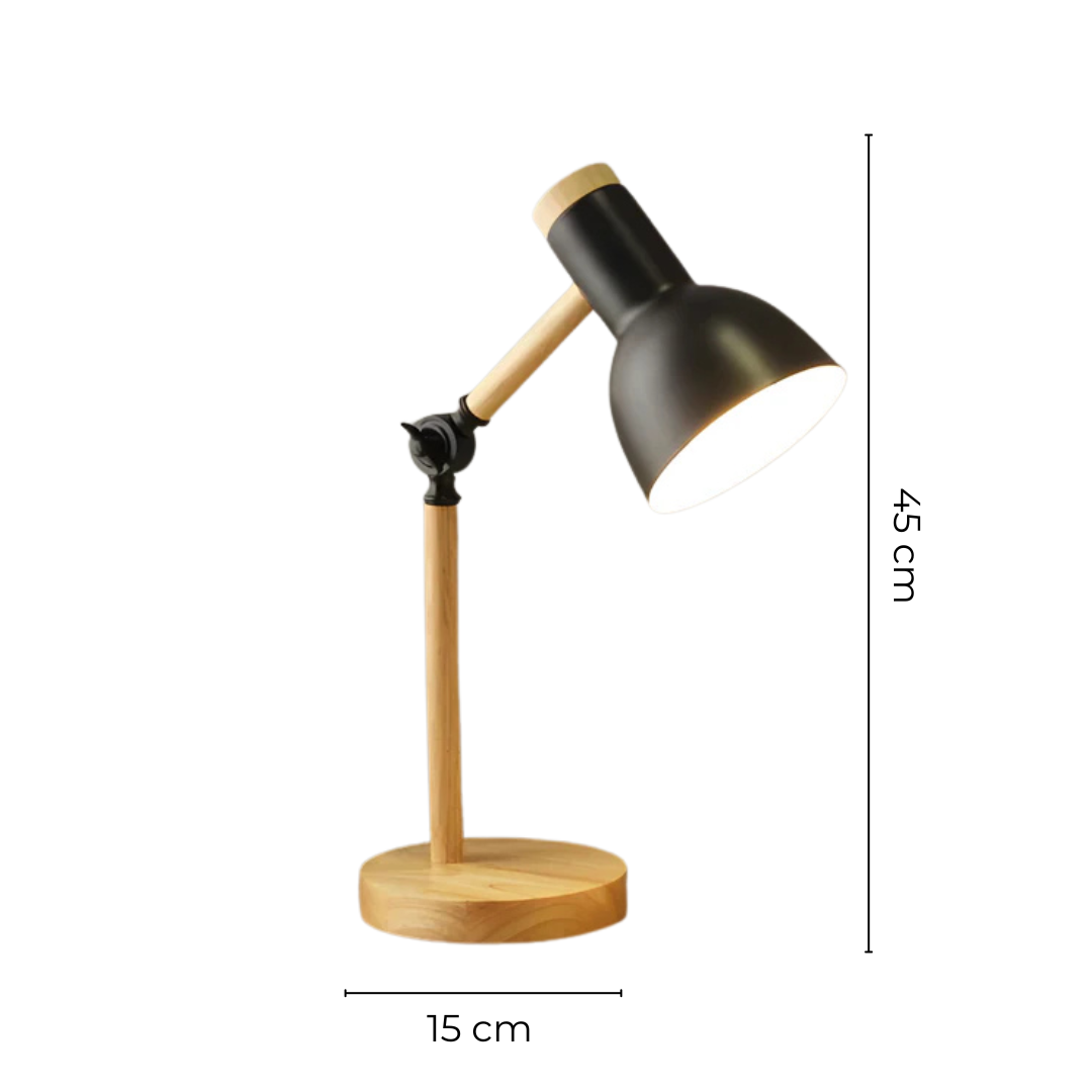 Contemporary Wooden and Metal Adjustable LED Table Lamp 1-Light