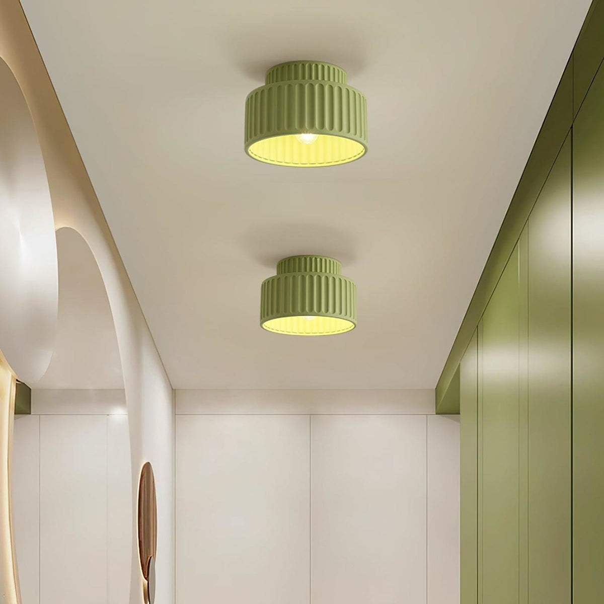 Modern Resin Semi-Flush Ceiling Light 1-Light