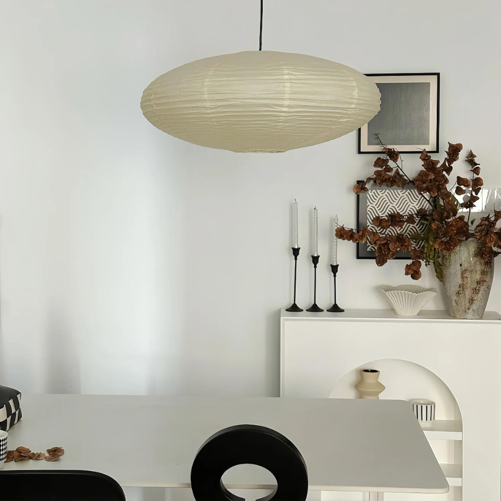 Japandi Paper Xuan Shade Pendant Light 1-Light