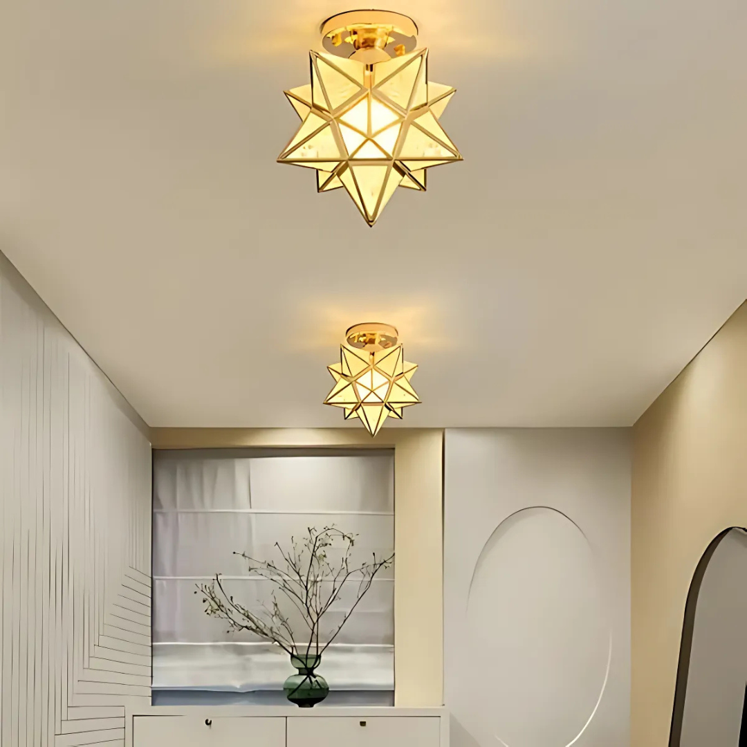 Contemporary Star-Shaped LED Ceiling Light – 1 Light