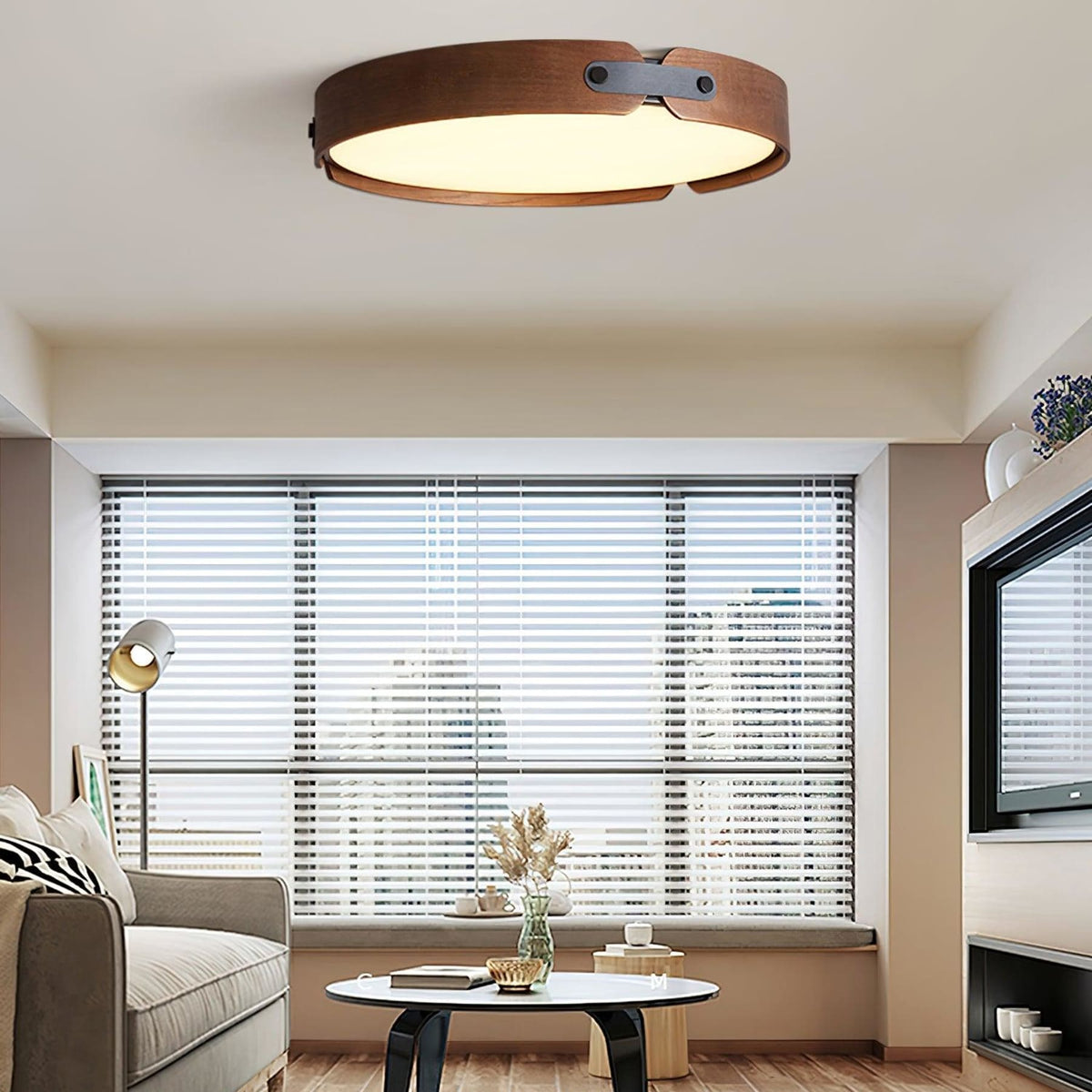 Scandinavian Iron Slim Low-Profile Ceiling Light 1-Light