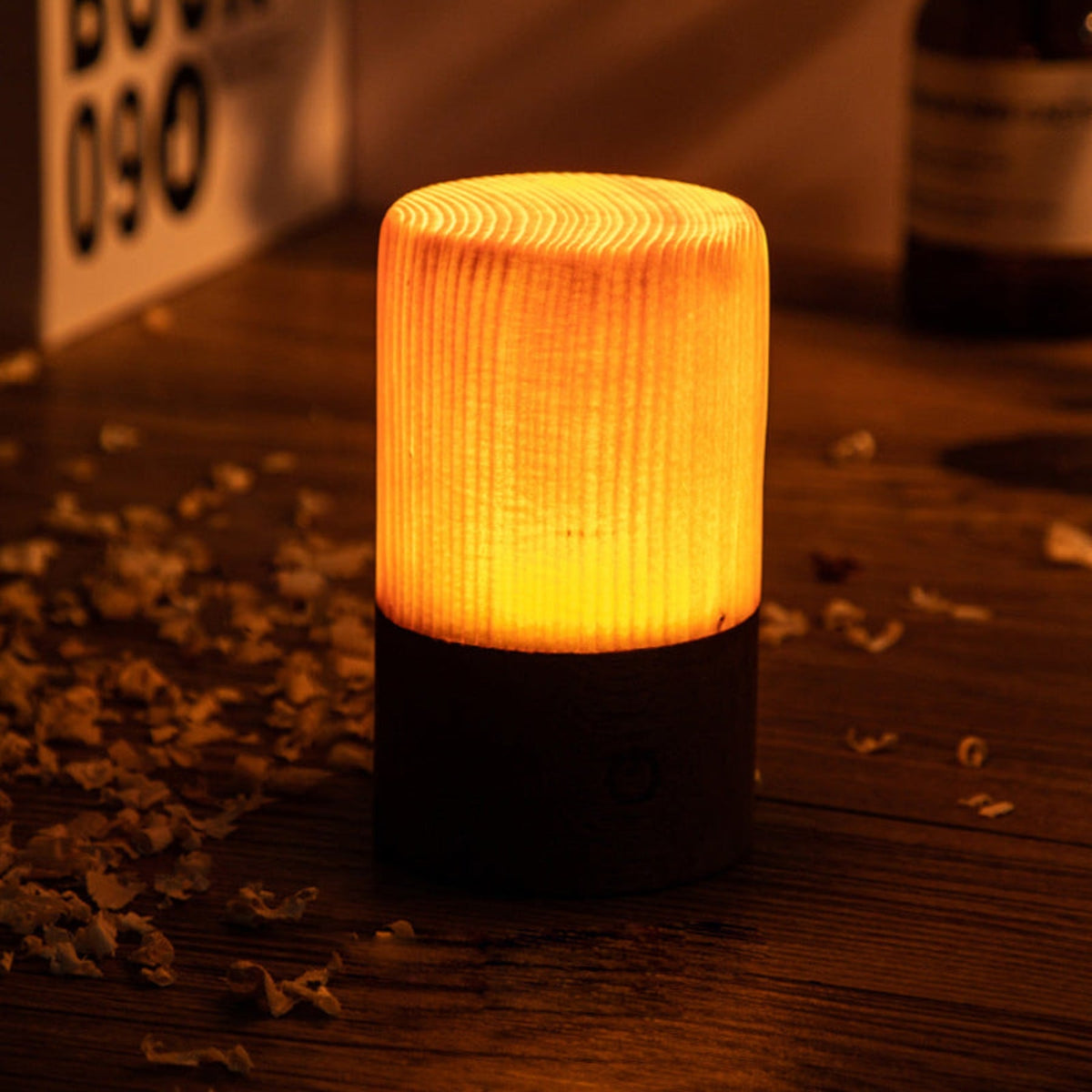 Modern Wood Rechargeable Battery Table Lamp 1-Light
