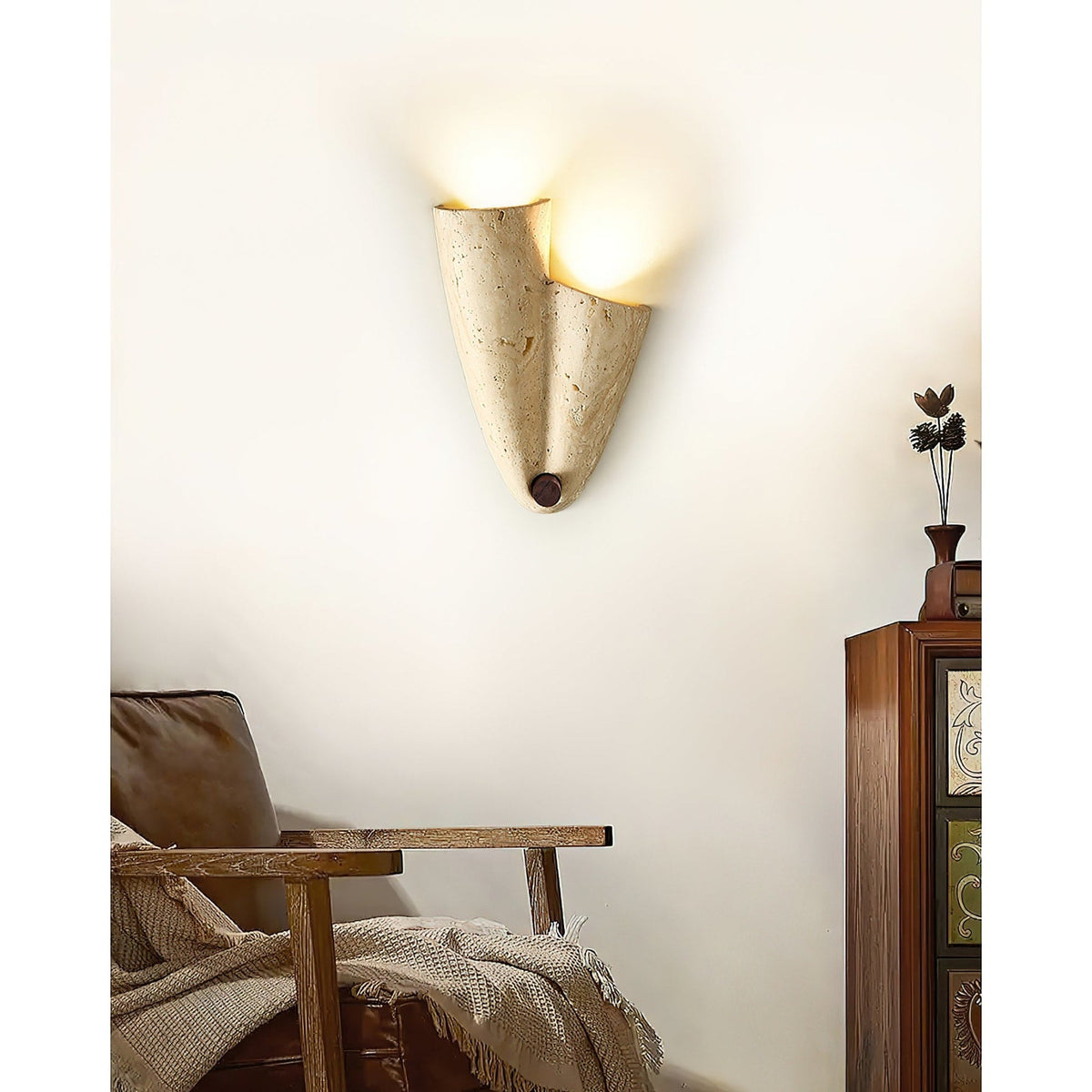 Modern Travertine Wall Light 2-Light