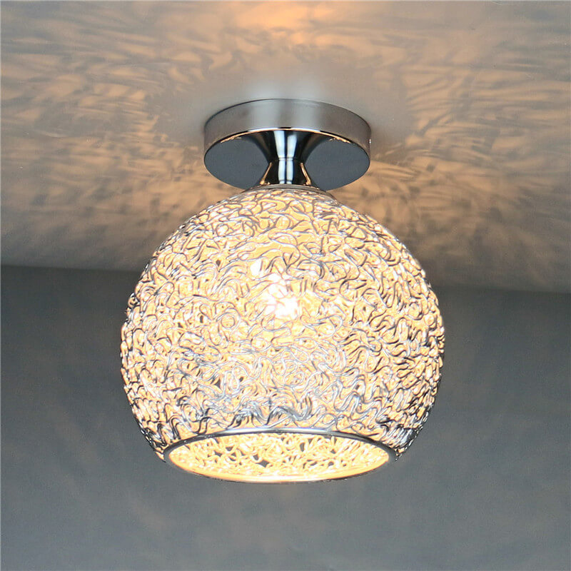 Modern Textured Dome Semi-Flush Ceiling Light | LED 1-Light