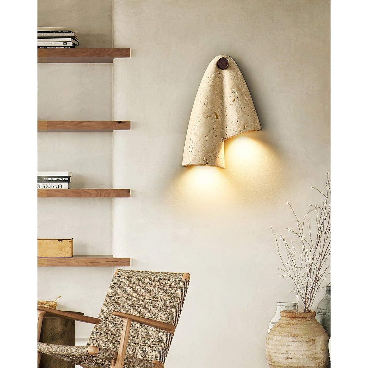 Modern Travertine Wall Light 2-Light