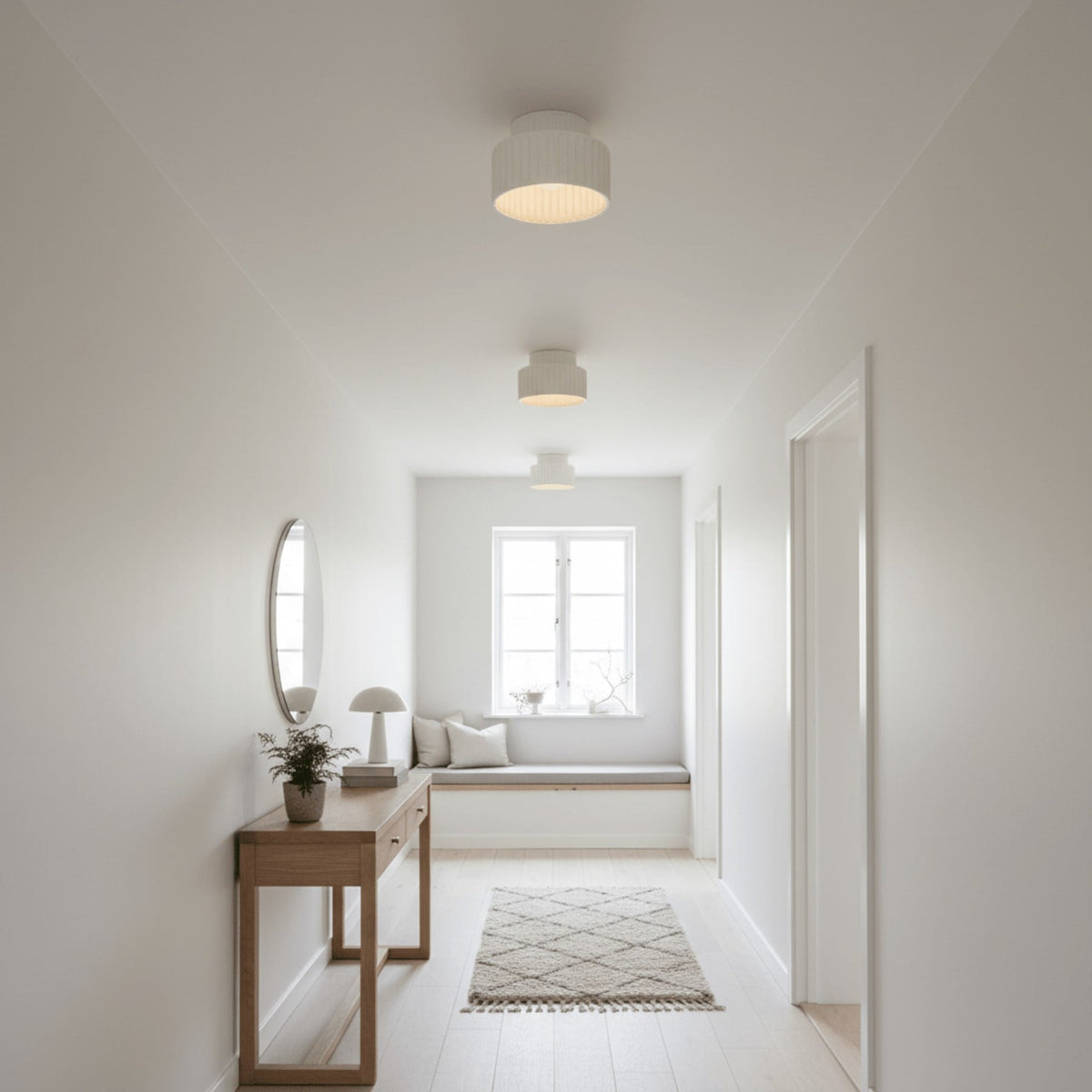 Modern Resin Semi-Flush Ceiling Light 1-Light