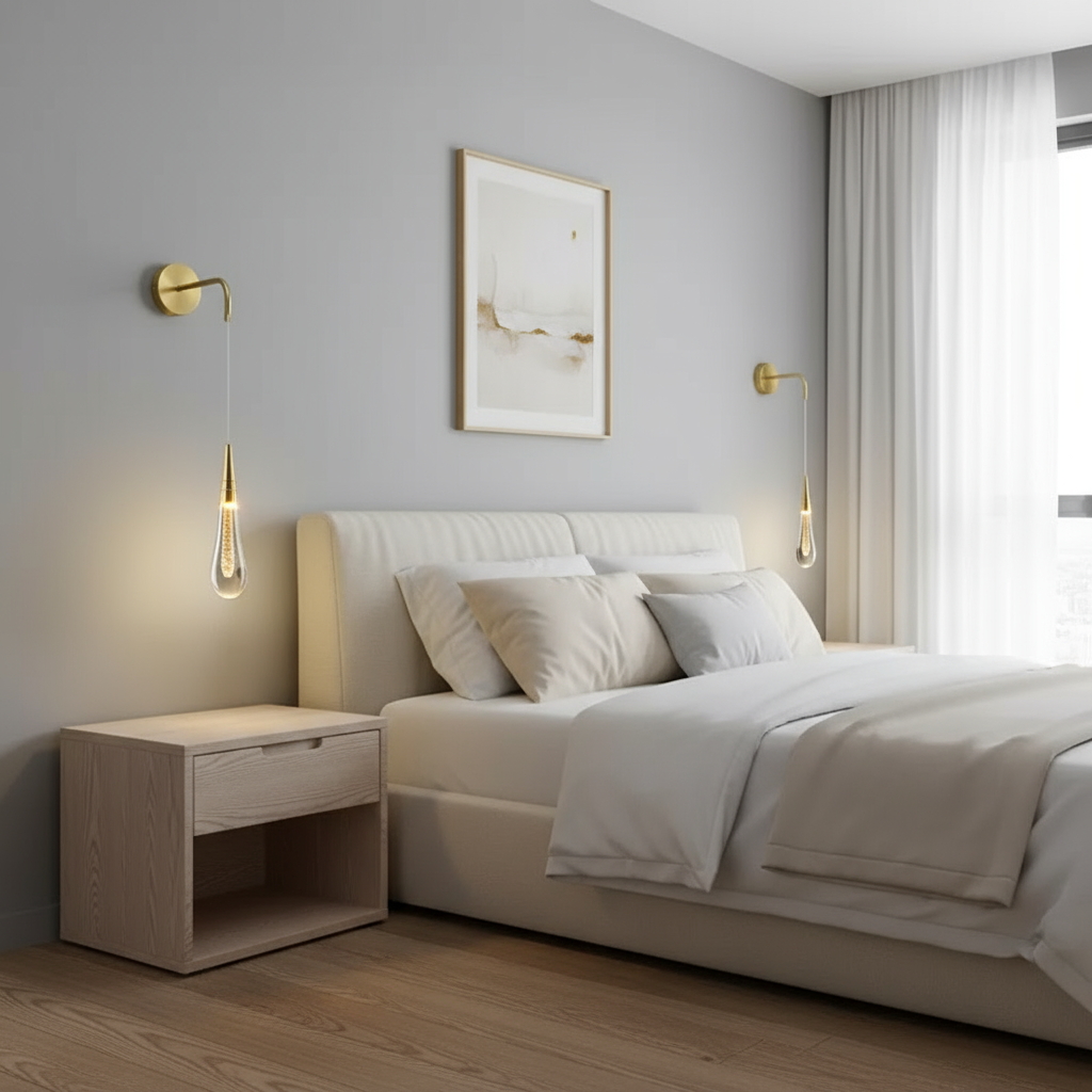 Contemporary Glass Raindrop LED Wall Sconce 1-Light