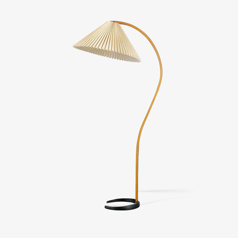 Contemporary Fabric Pleated Shade Floor Lamp 1-Light