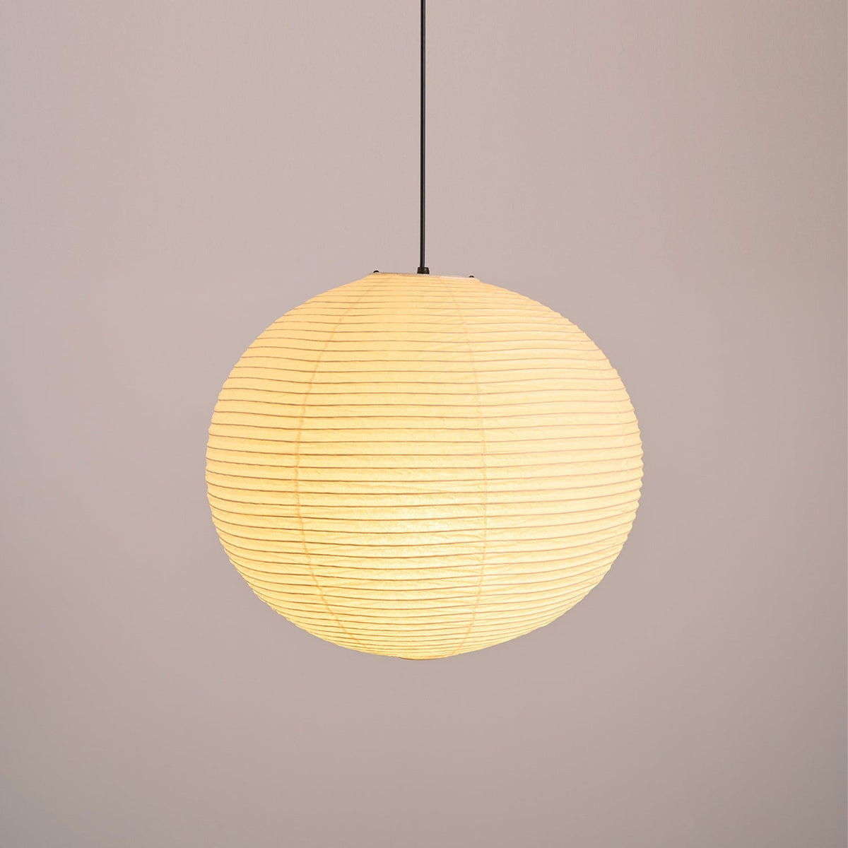 Contemporary Paper Ribbed Shade Pendant Light 1-Light